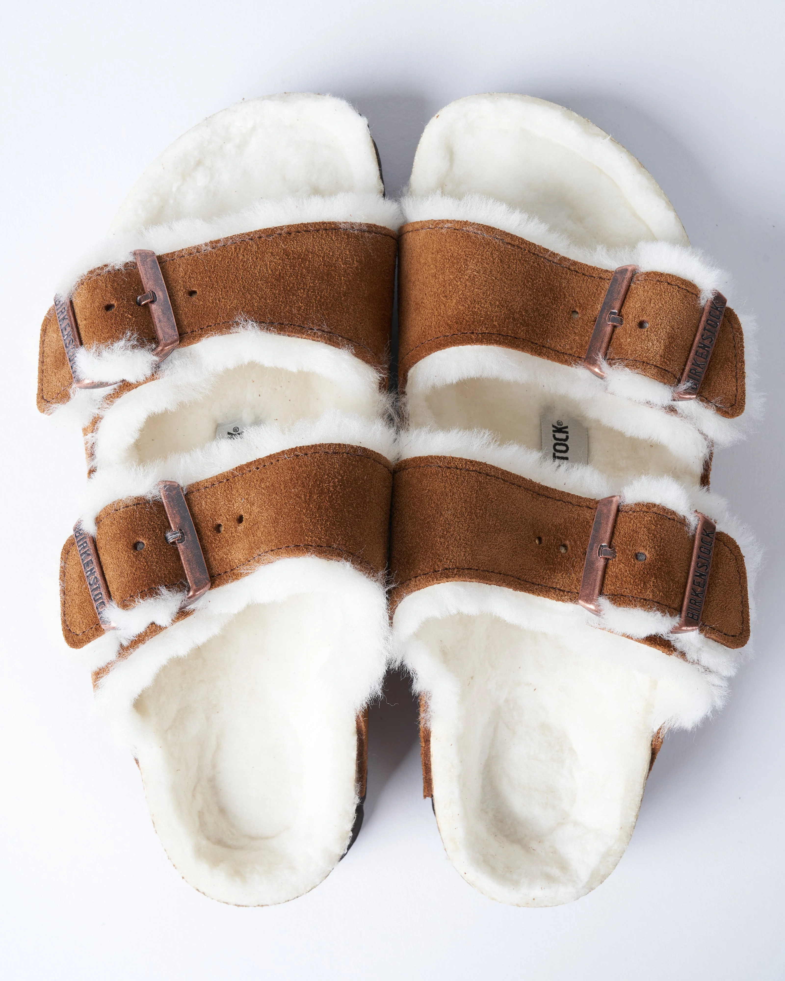 arizona shearling sandal - mink suede/natural shearling - Image 3