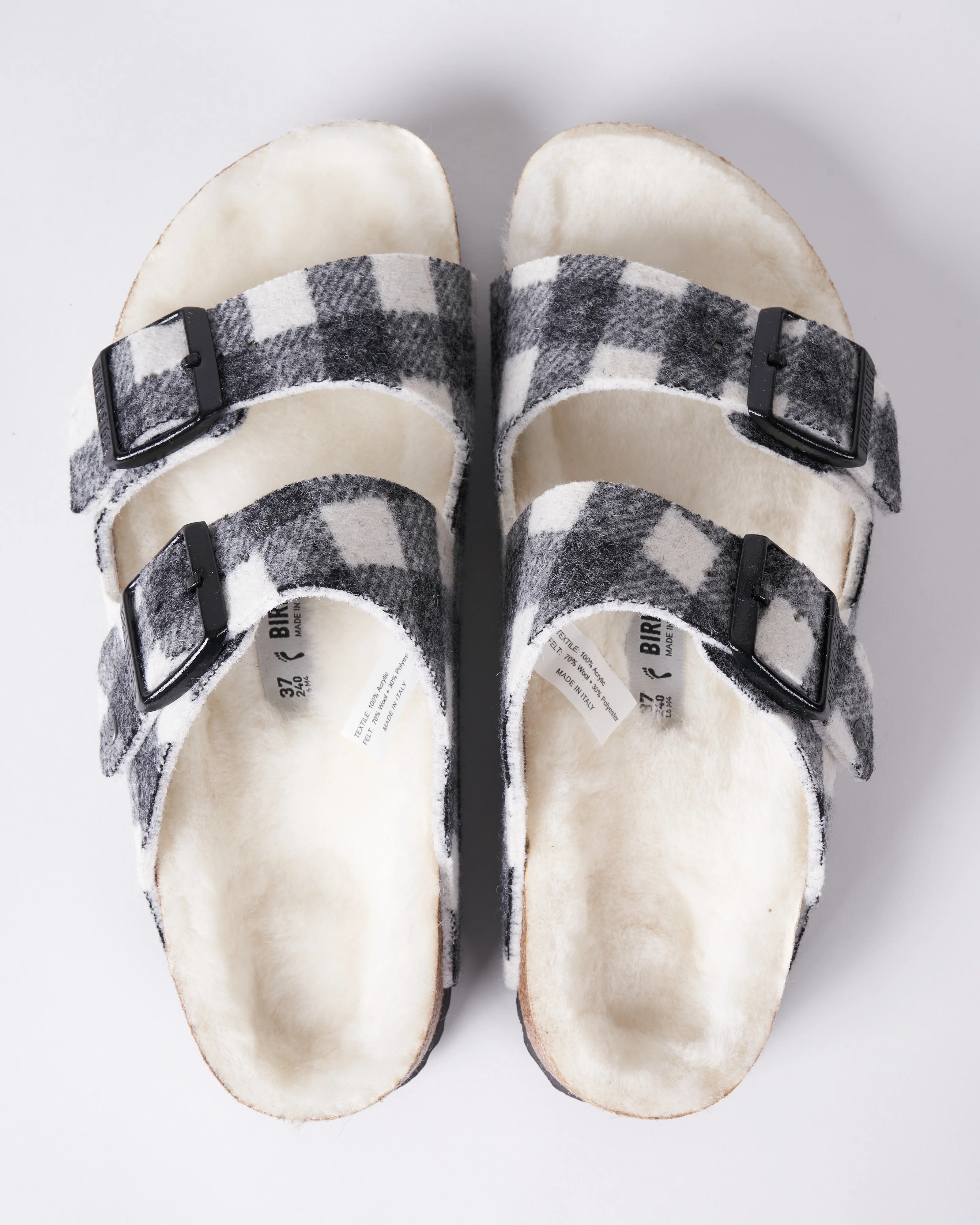 arizona - wool/shearling \ plaid white/natural - Image 3