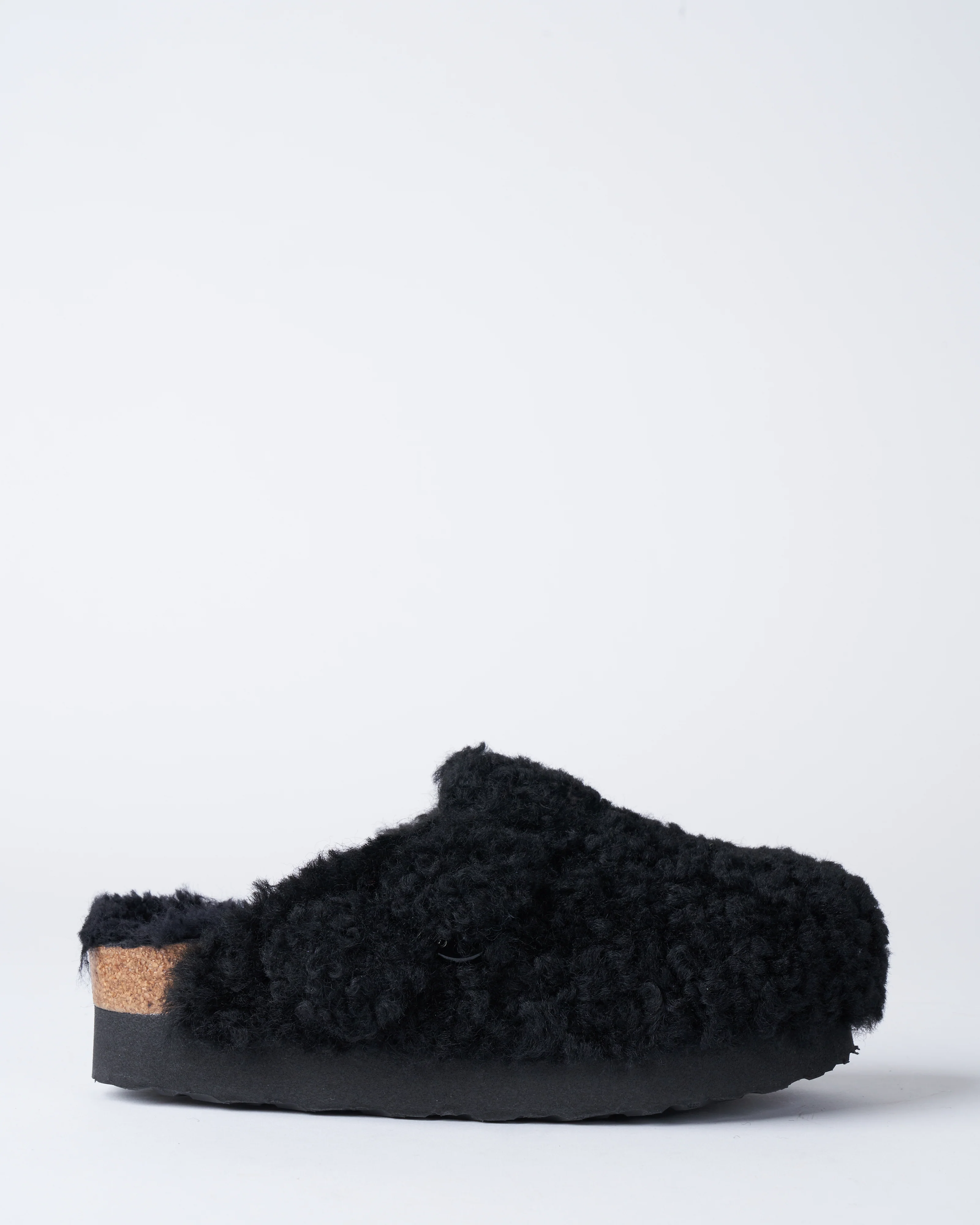 boston platform big buckle wedge - teddy black shearling - Image 2