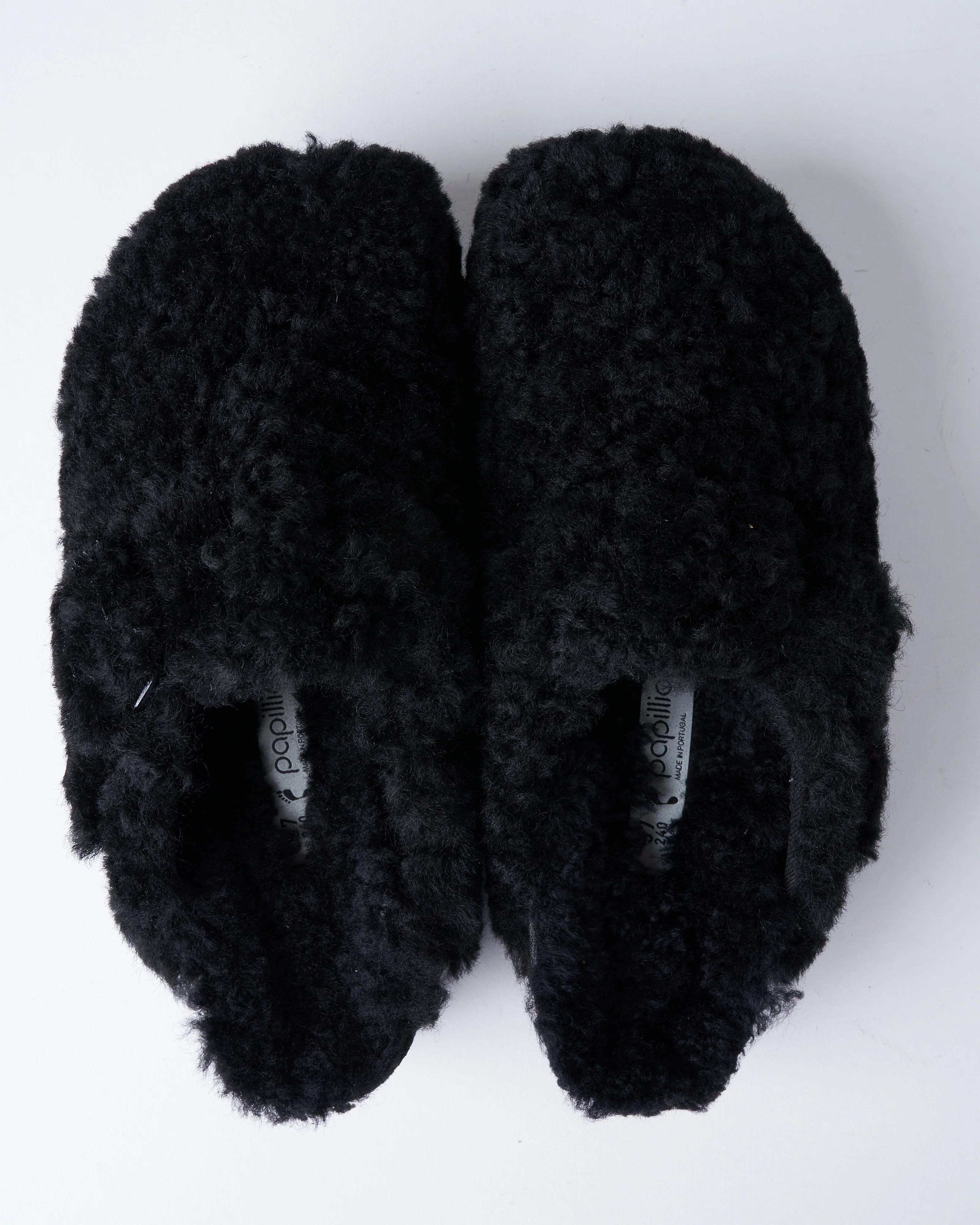 boston platform big buckle wedge - teddy black shearling - Image 3
