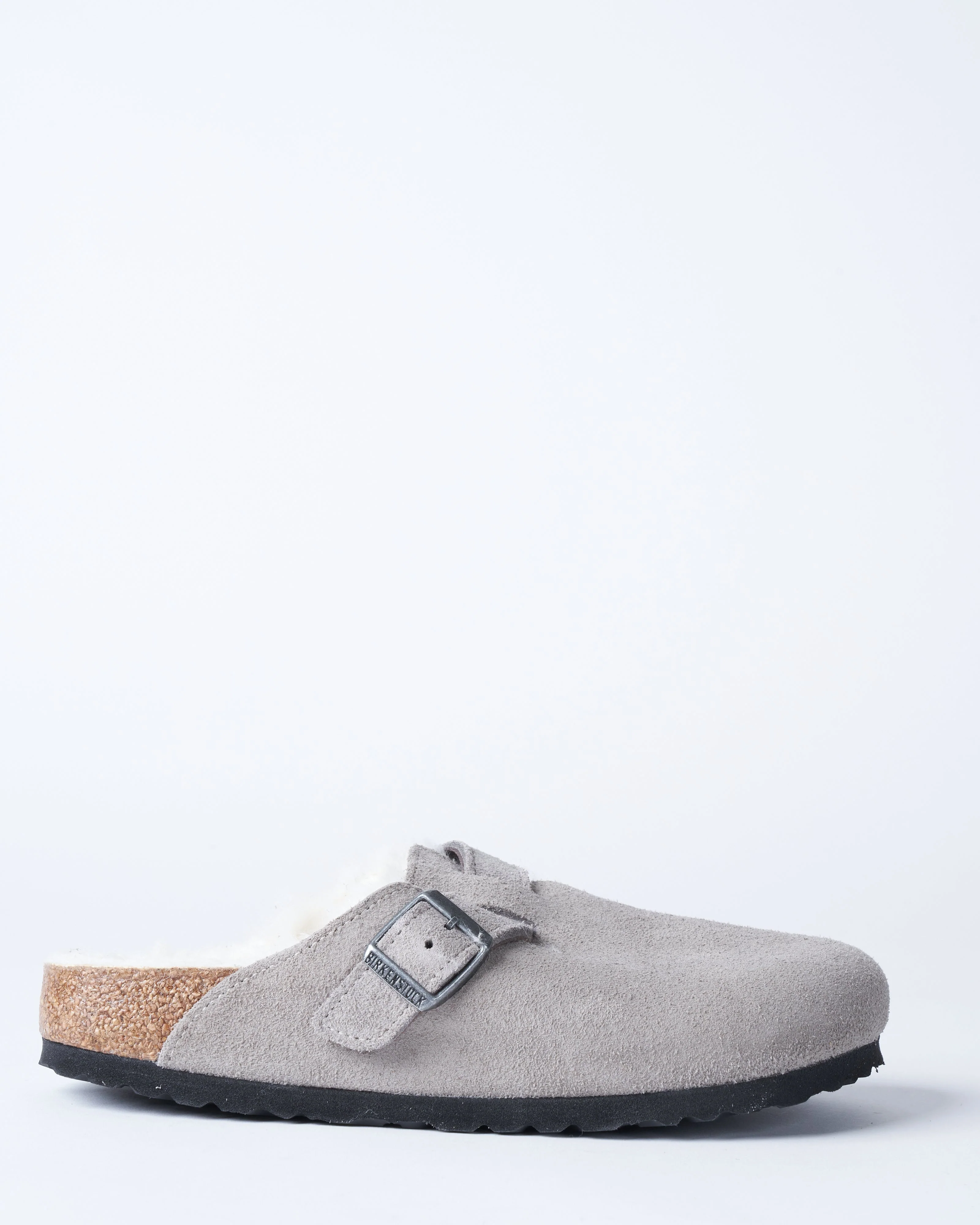 boston shearling clog - stone coin suede/natural shearling - Image 2