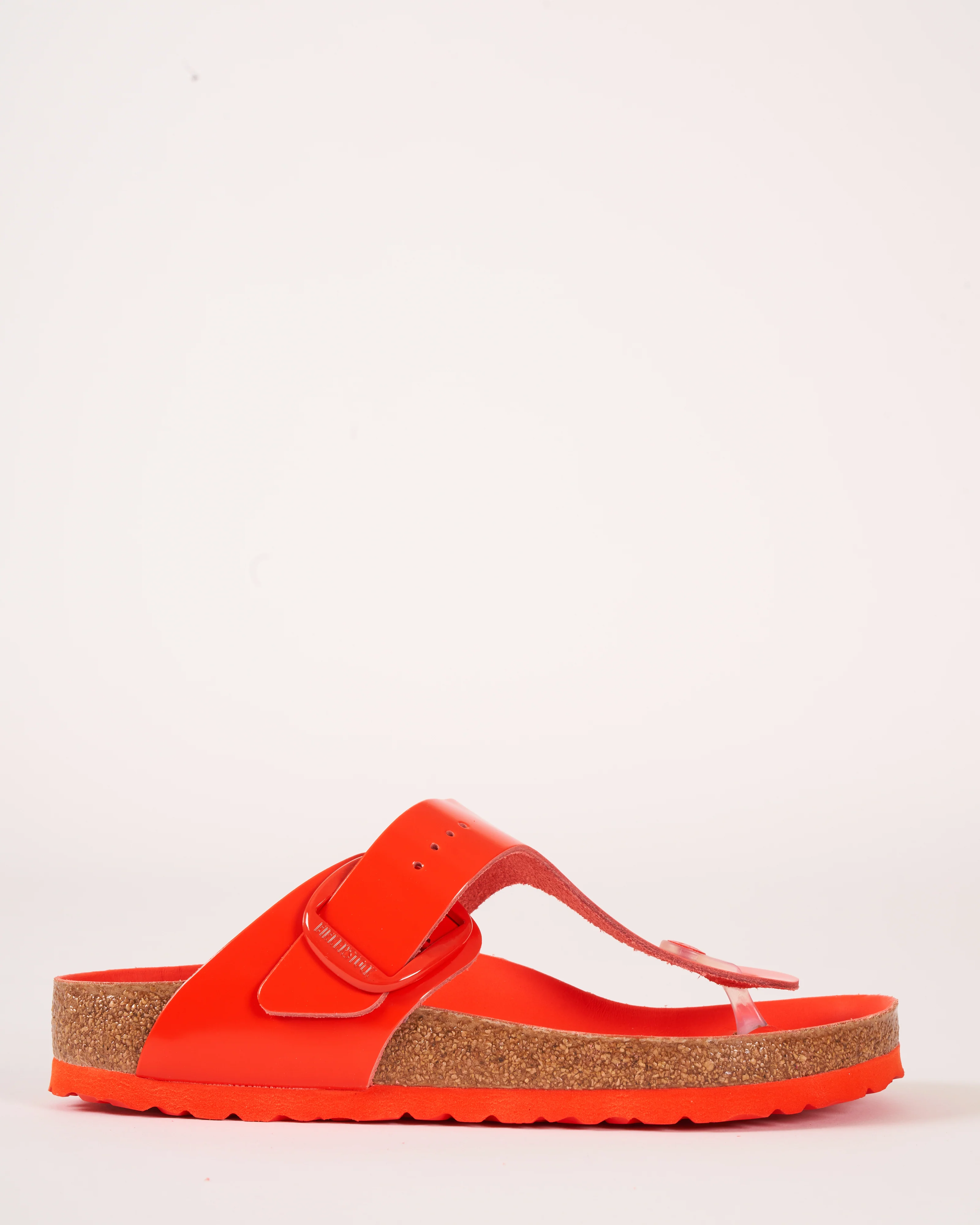 gizeh big buckle sandal - tomato high shine leather - Image 2
