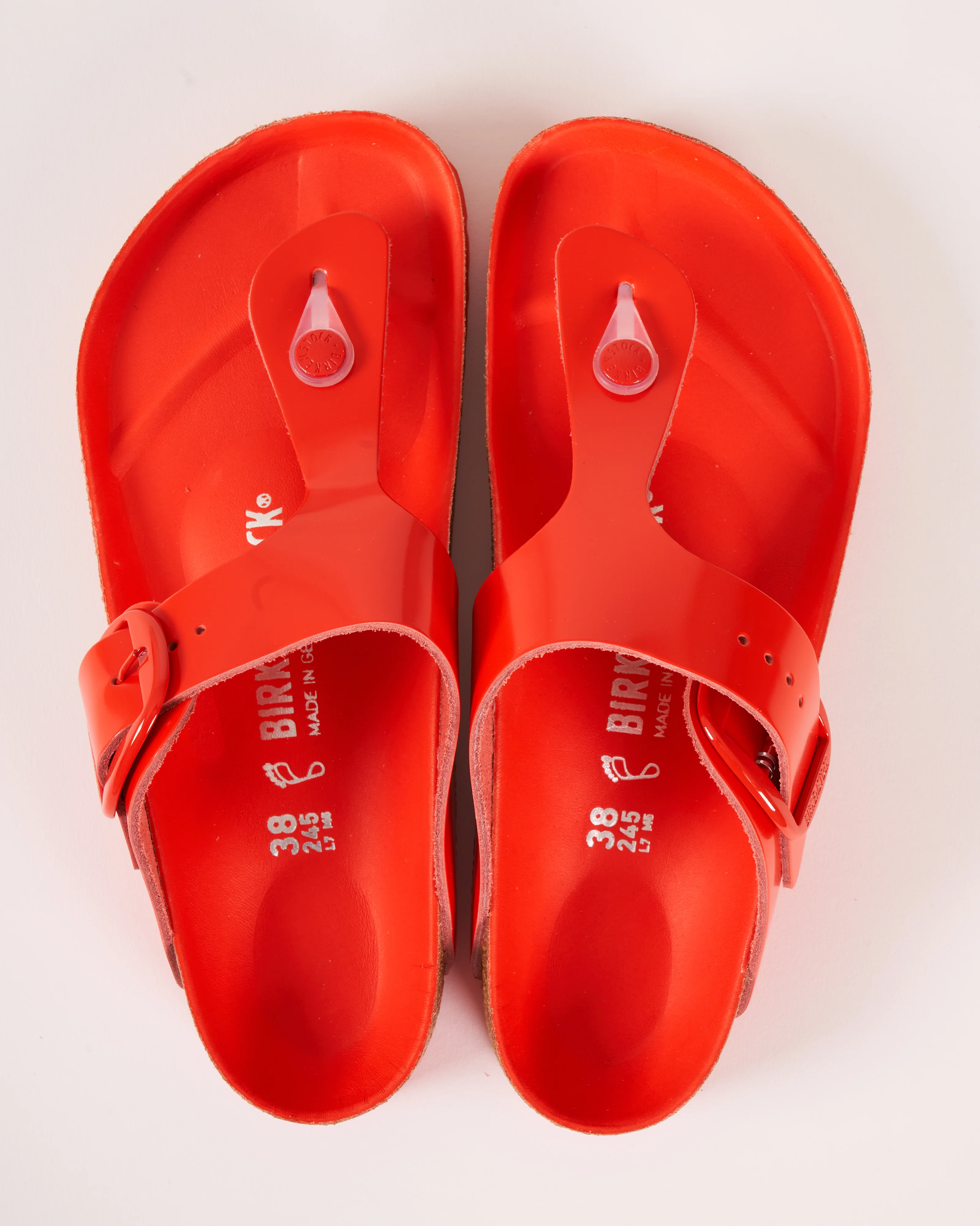 gizeh big buckle sandal - tomato high shine leather - Image 3