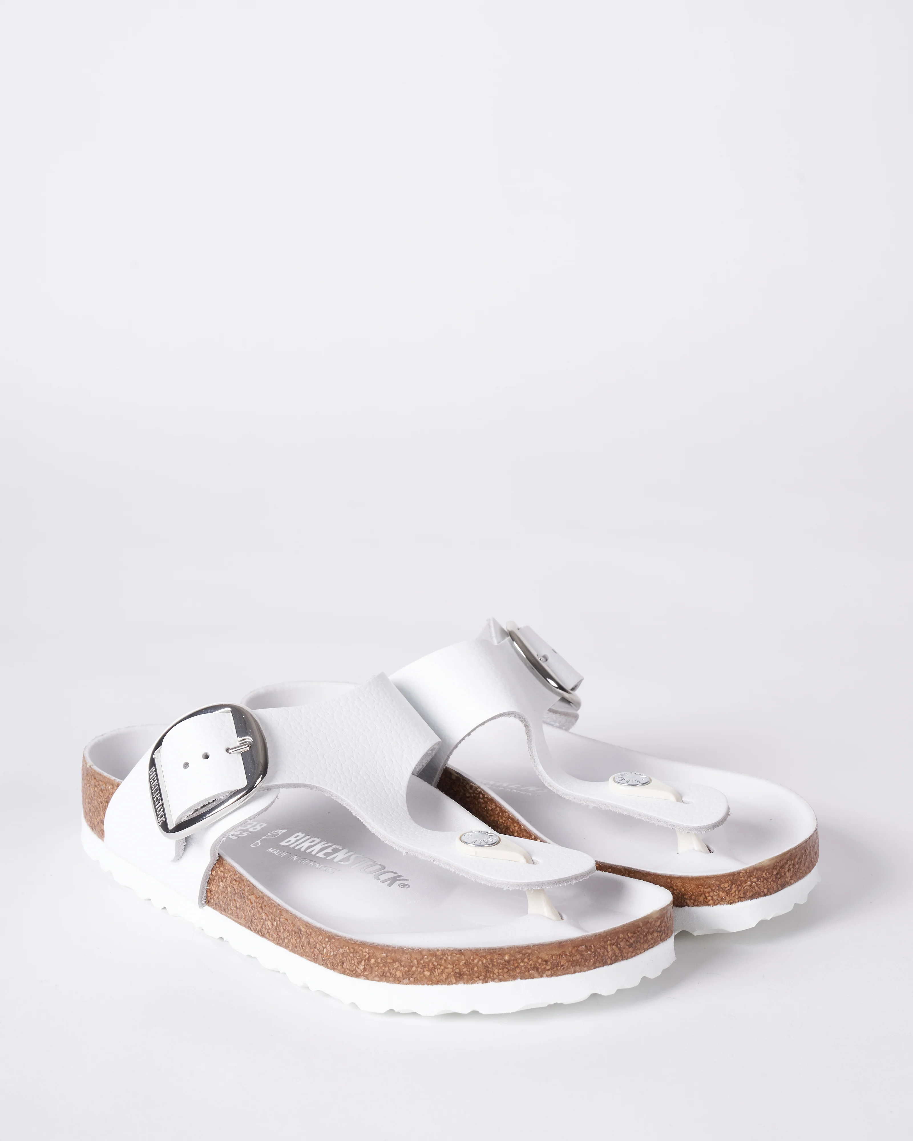 gizeh big buckle - white leather