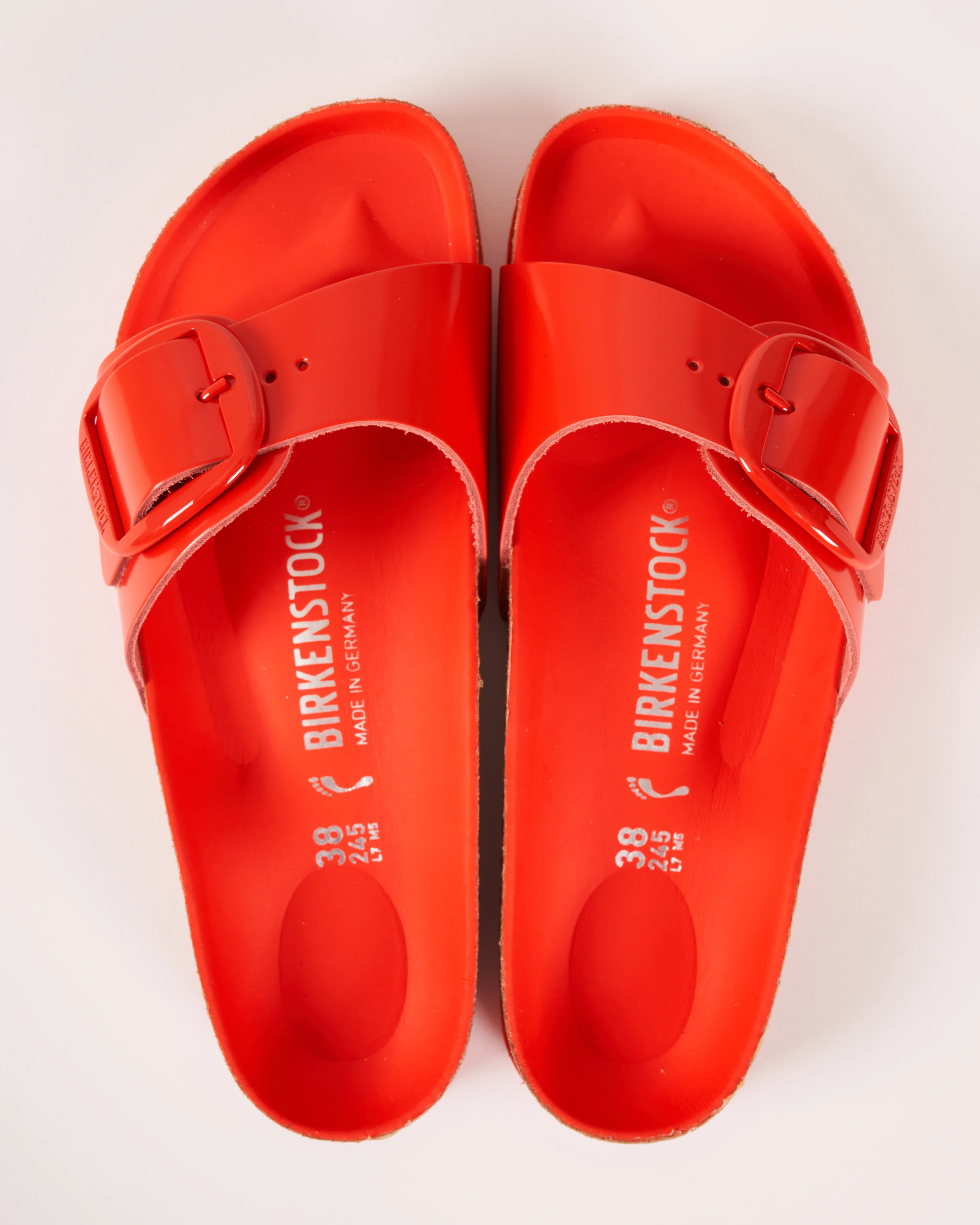 madrid big buckle sandal - tomato high shine leather - Image 2