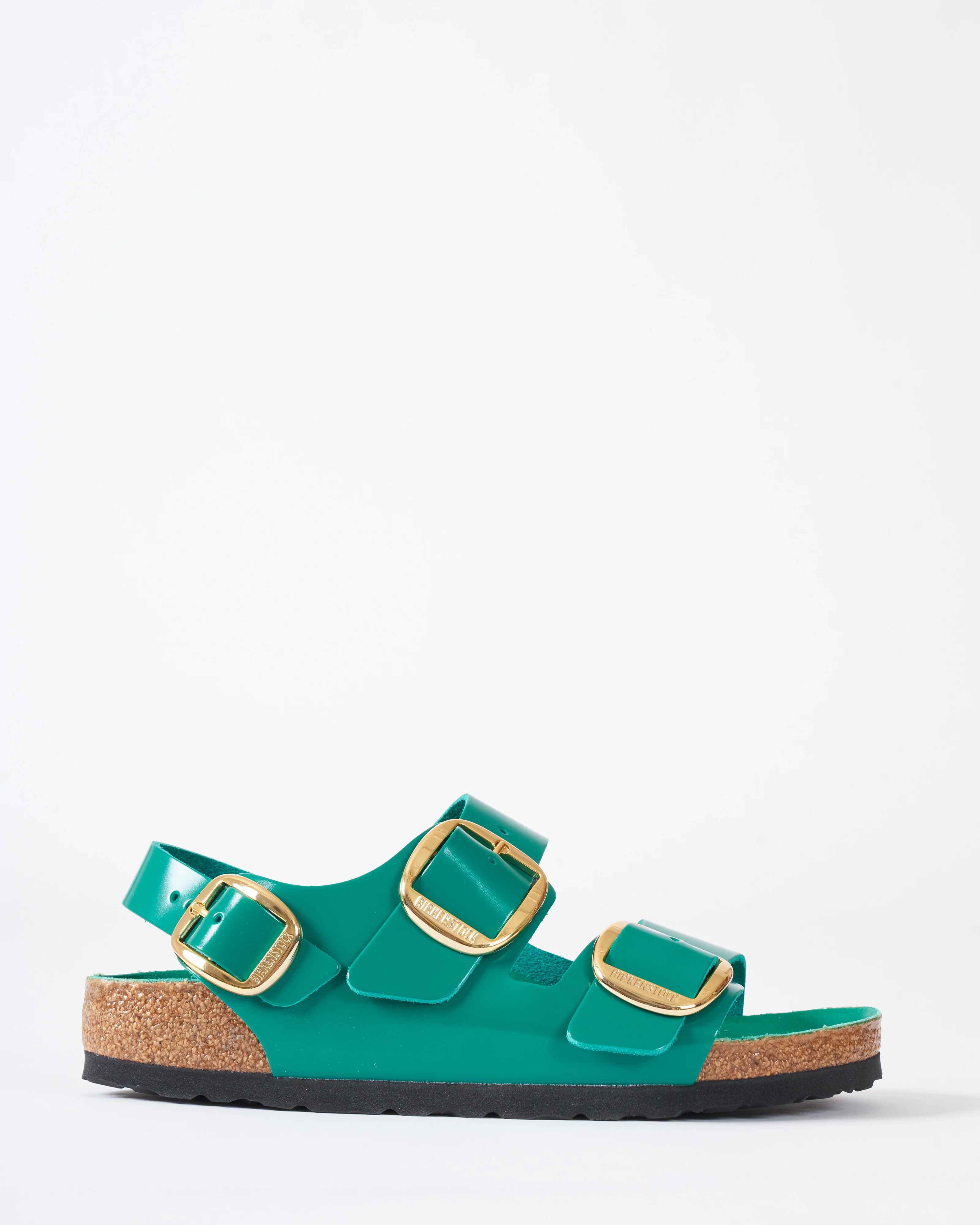 milano big buckle sandal - digital green high shine leather - Image 2