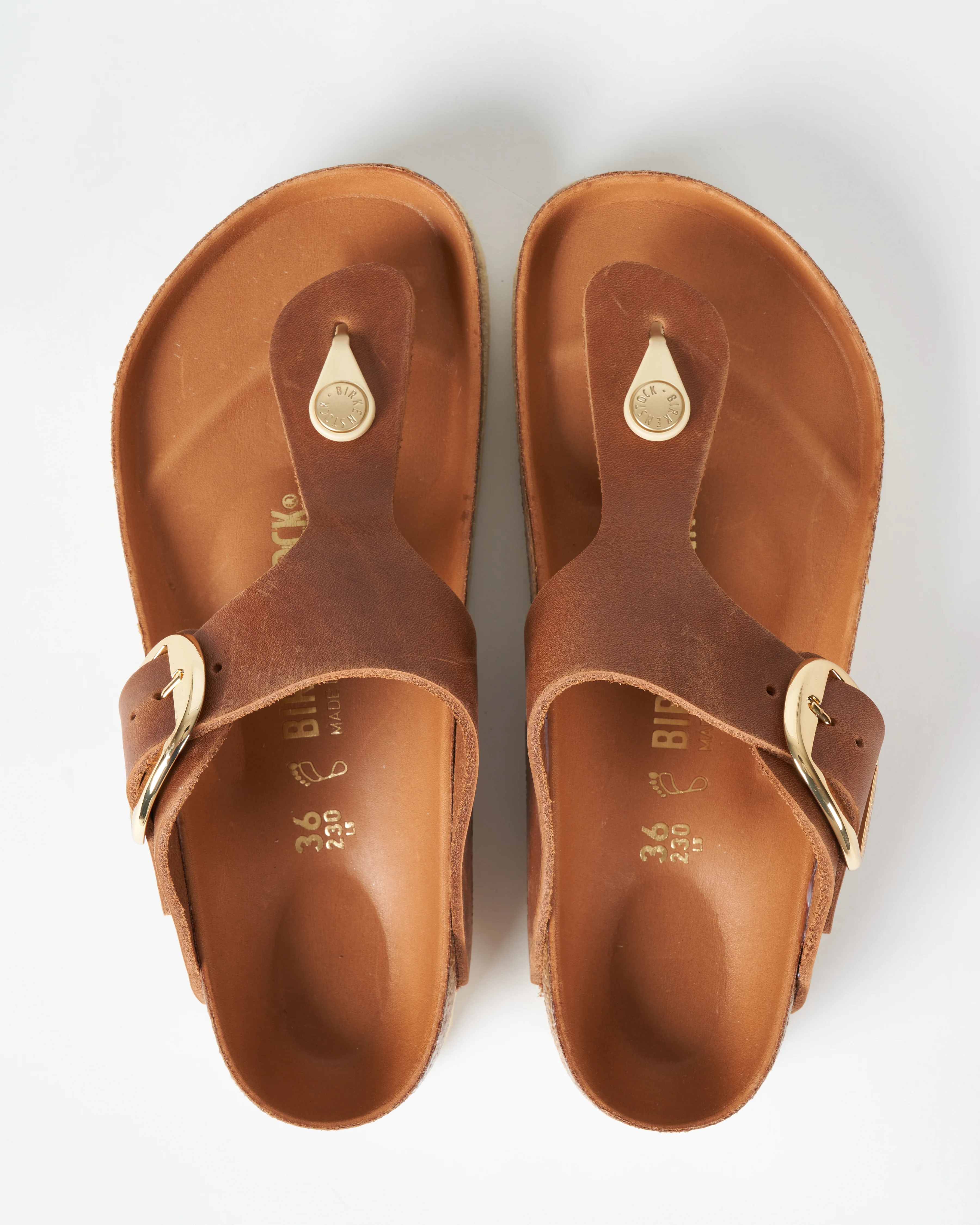 gizeh big buckle sandal - leather cognac - Image 3