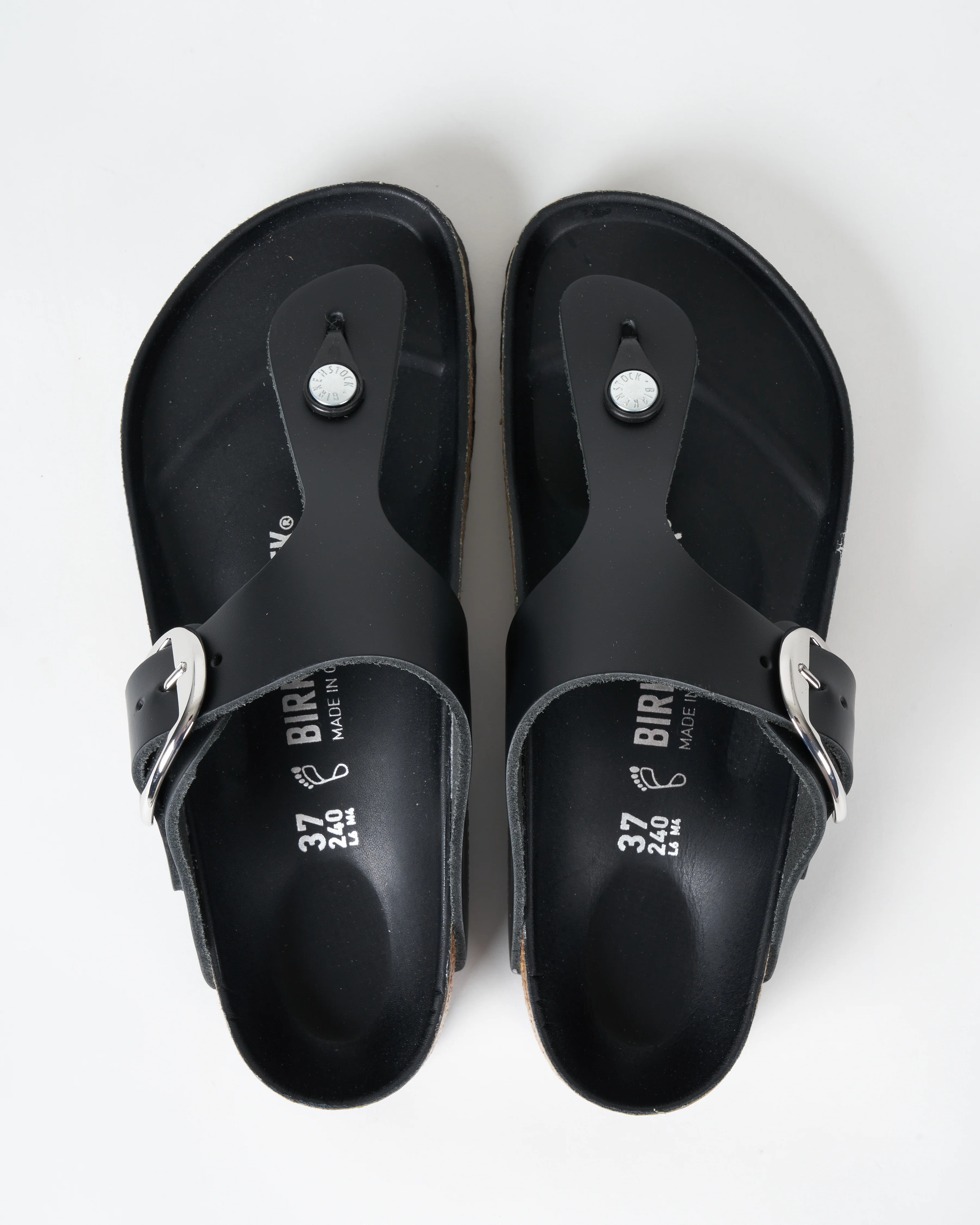 gizeh big buckle sandal - leather black - Image 3