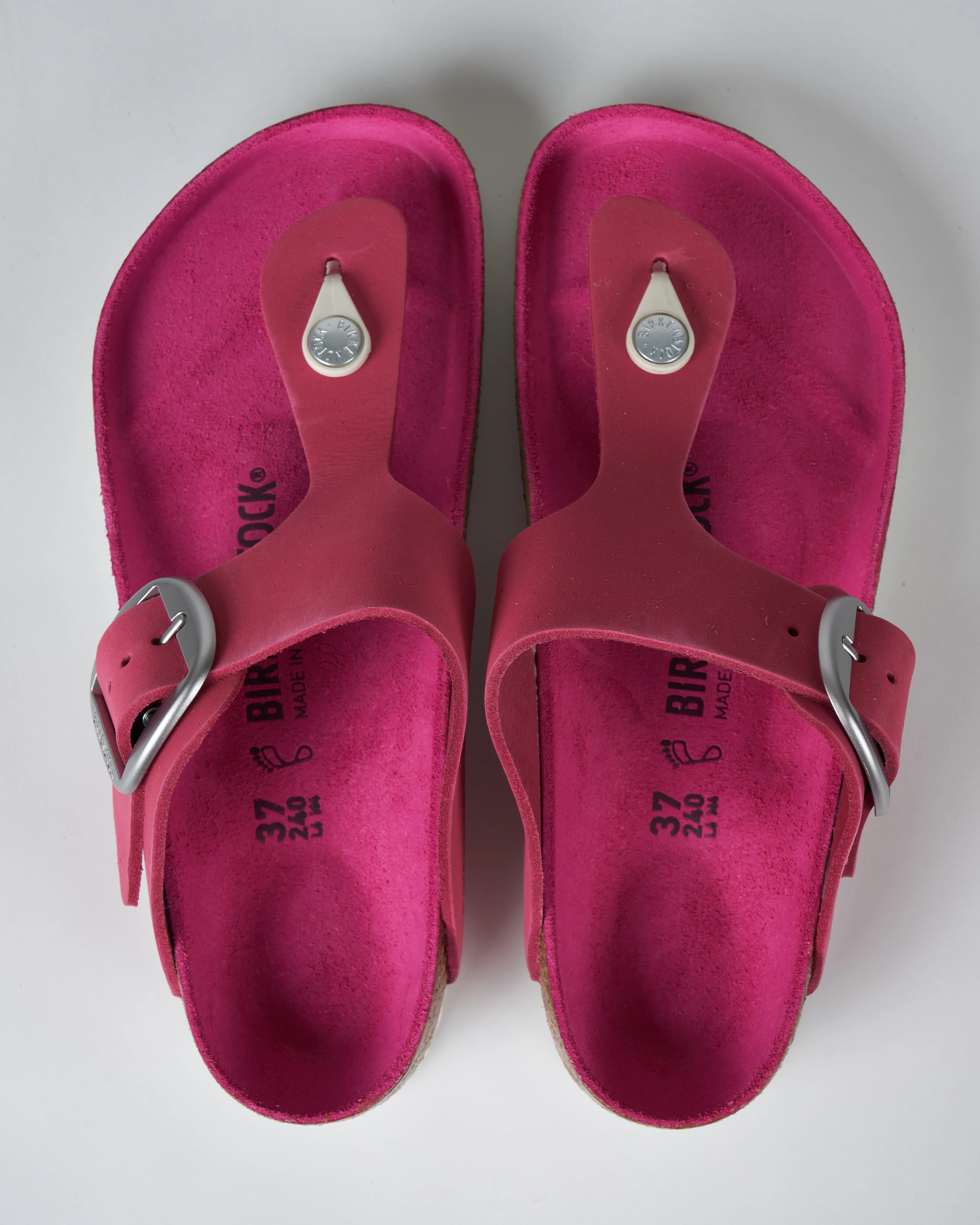 gizeh big buckle sandal - nubuck fuchsia tulip - Image 3