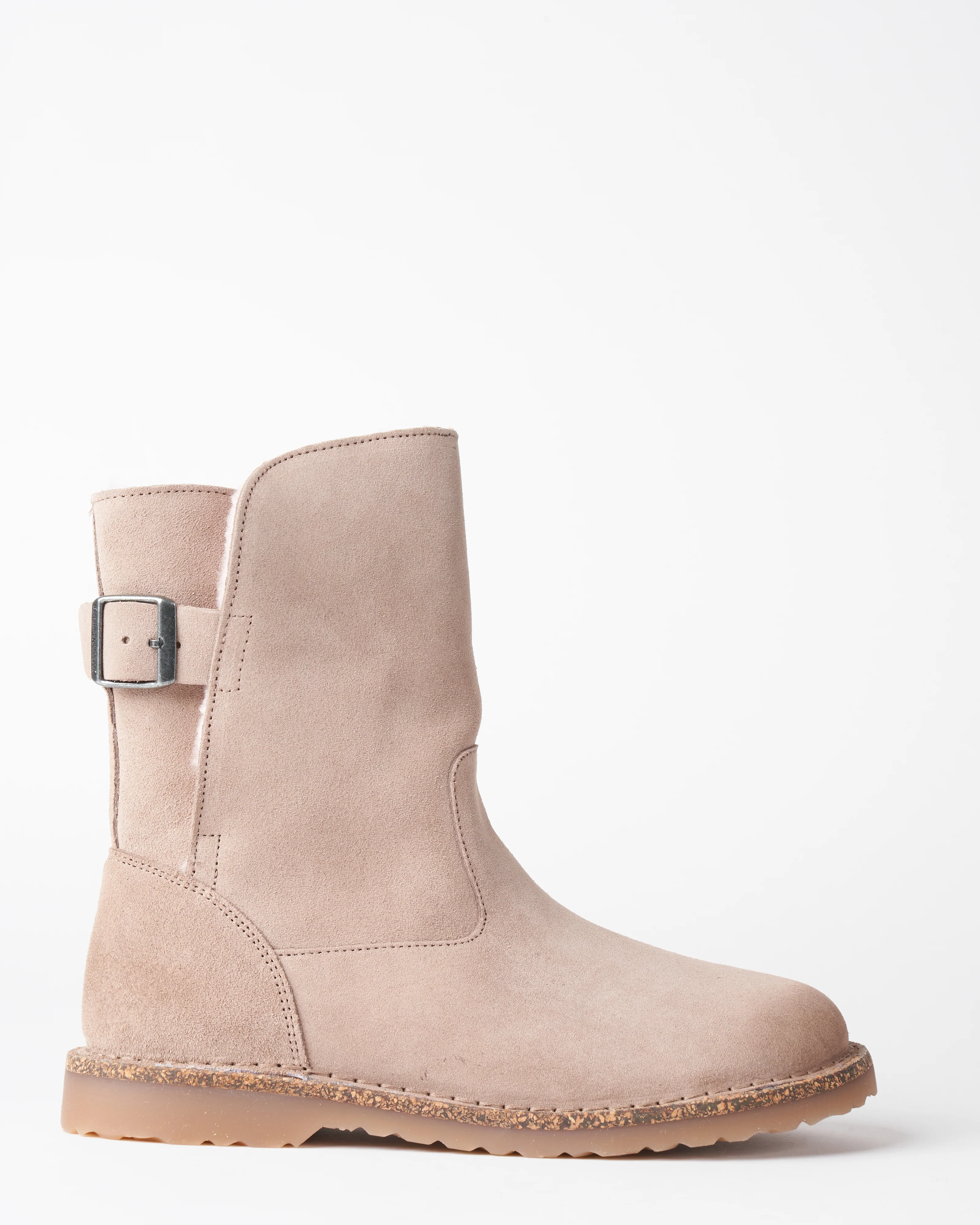 uppsala shearling boot - gray taupe suede/soft pink shearling - Image 2