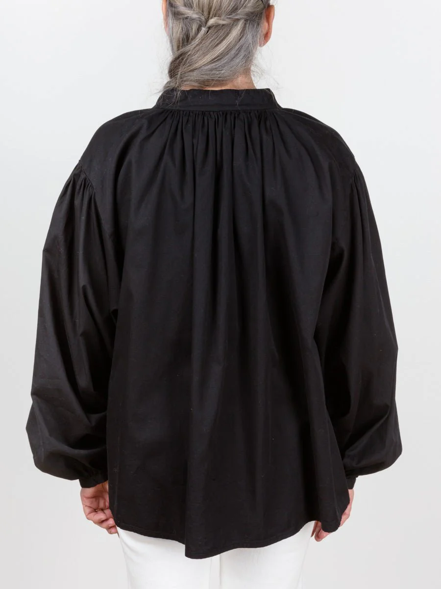 balloon sleeve blouse - black - Image 4