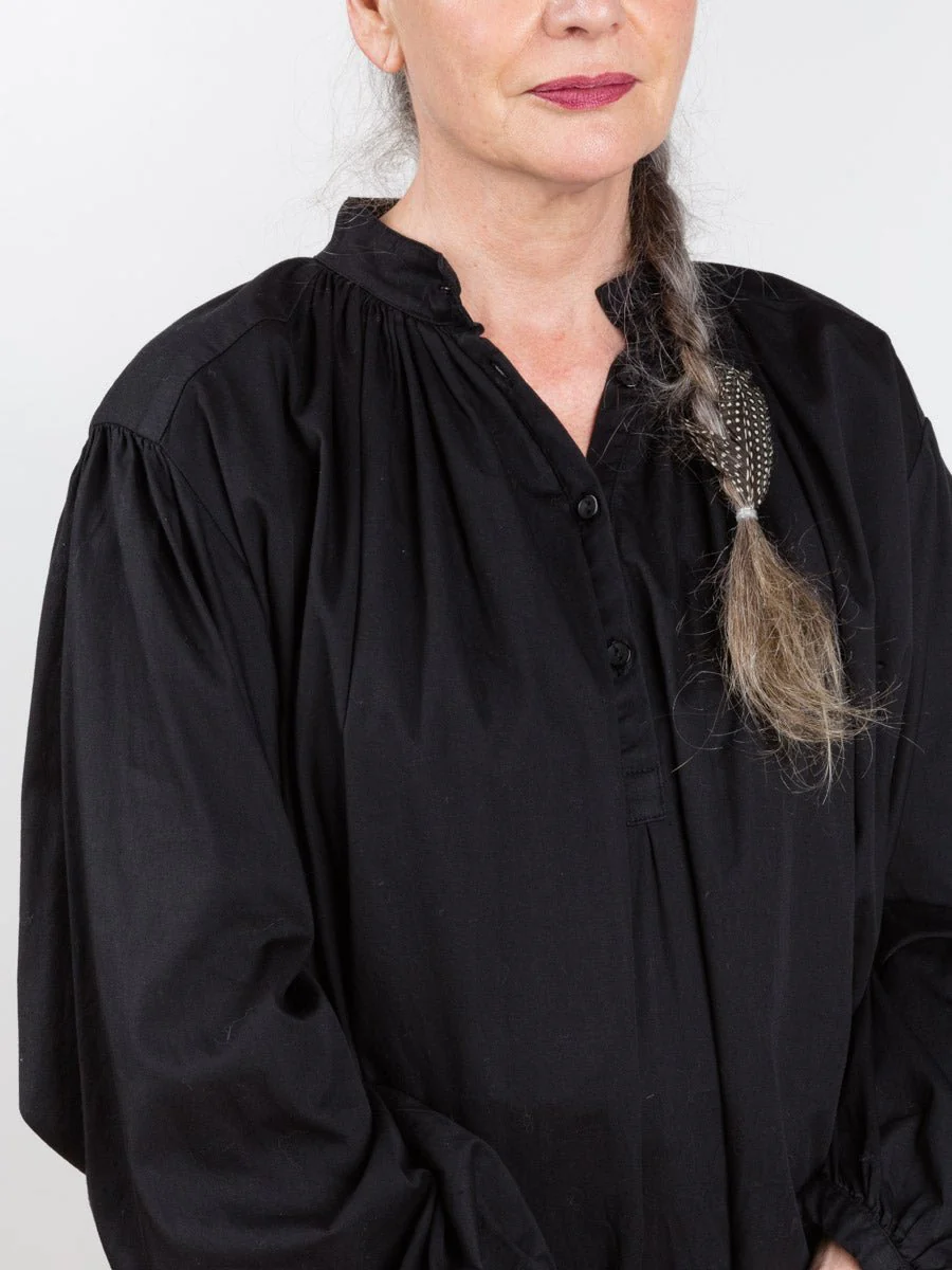 balloon sleeve blouse - black - Image 5