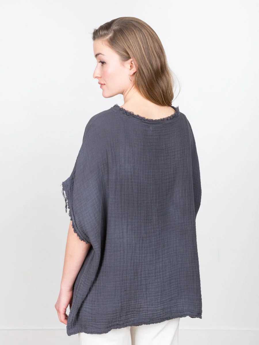 gauze top - dark grey - Image 4