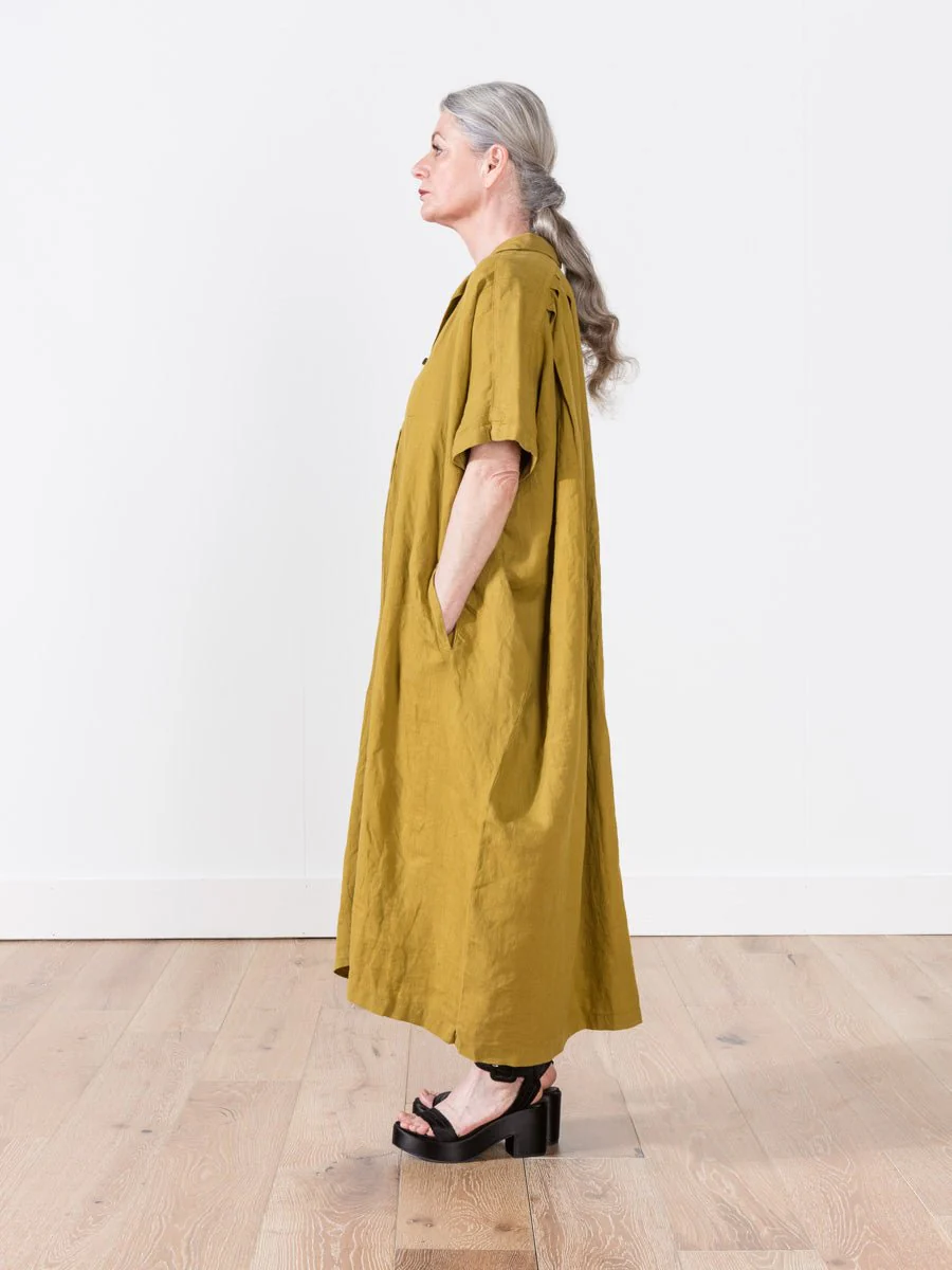 linen kite dress - mustard - Image 2