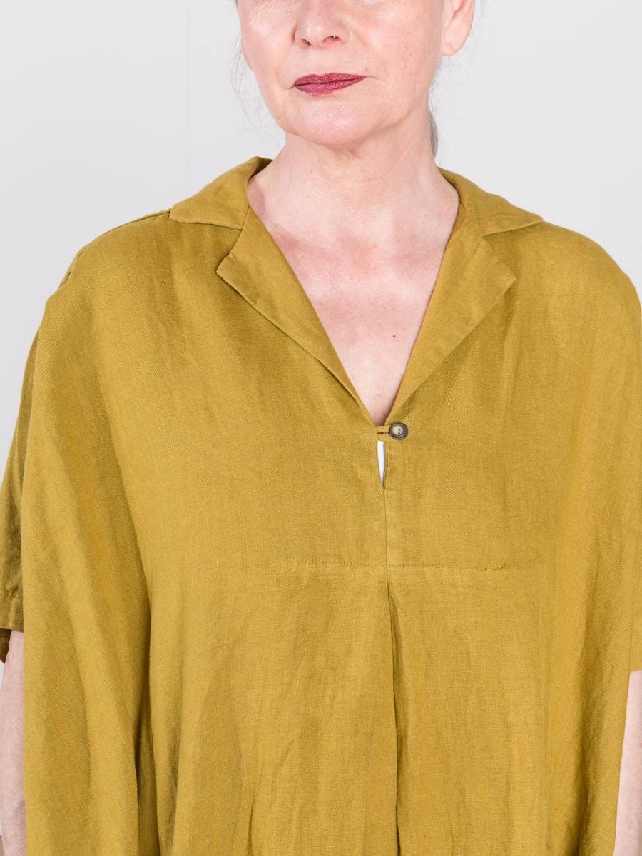 linen kite dress - mustard - Image 4