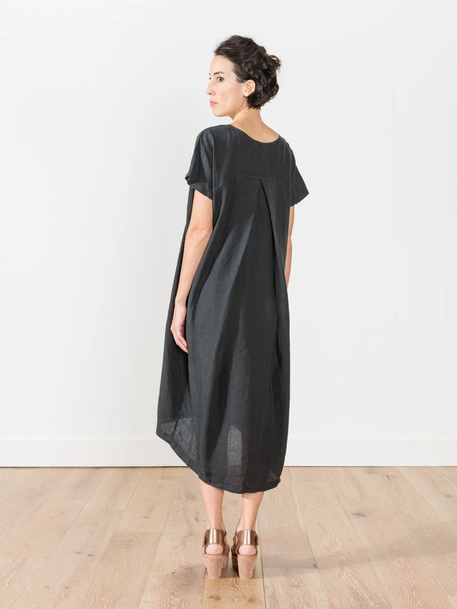 pleated cocoon dress - black - Image 3