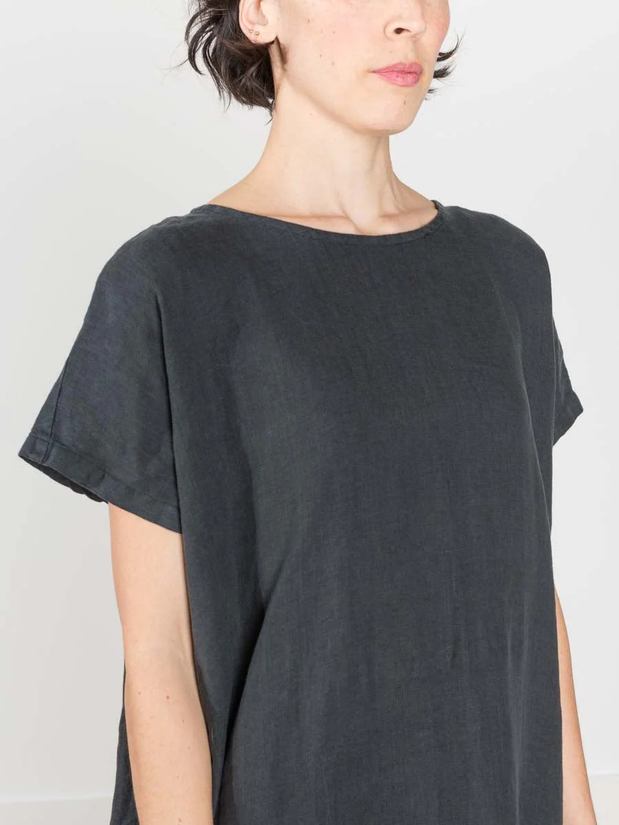 pleated cocoon dress - black - Image 4