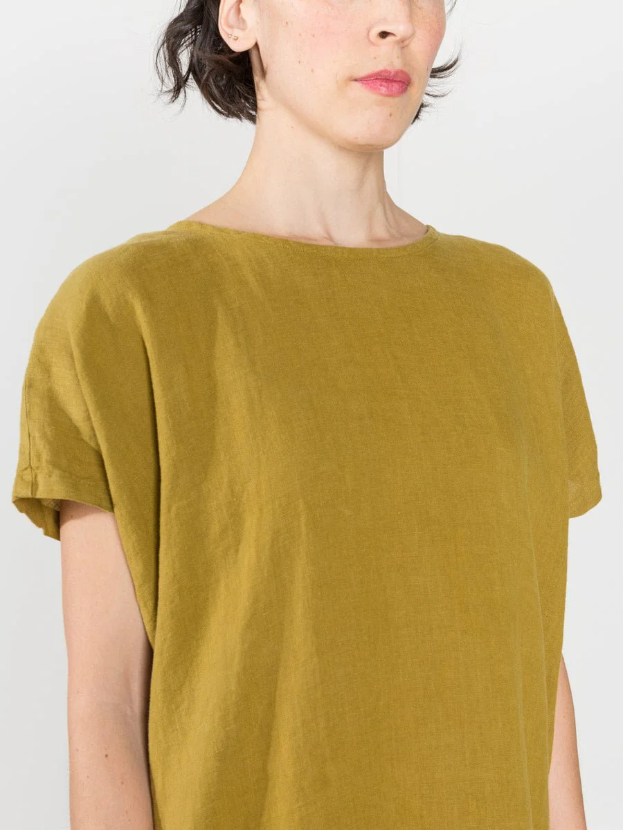 pleated cocoon dress - mustard - Image 5