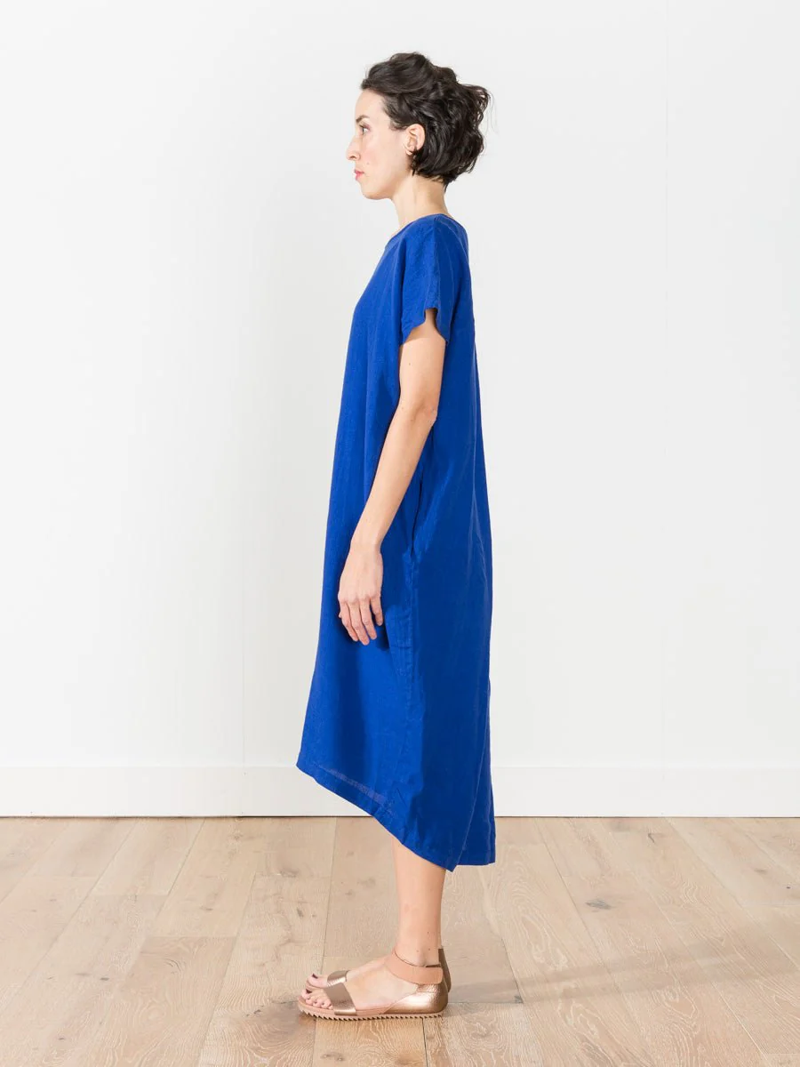 pleated cocoon dress - royal - Image 2