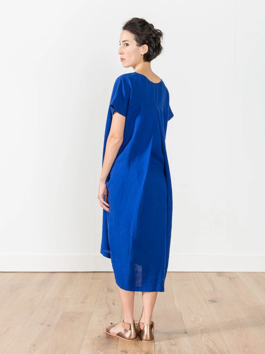 pleated cocoon dress - royal - Image 3