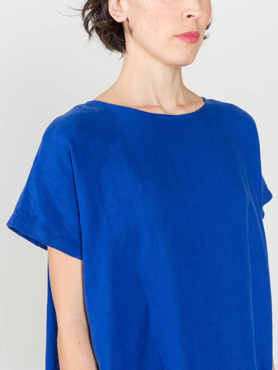 pleated cocoon dress - royal - Image 4