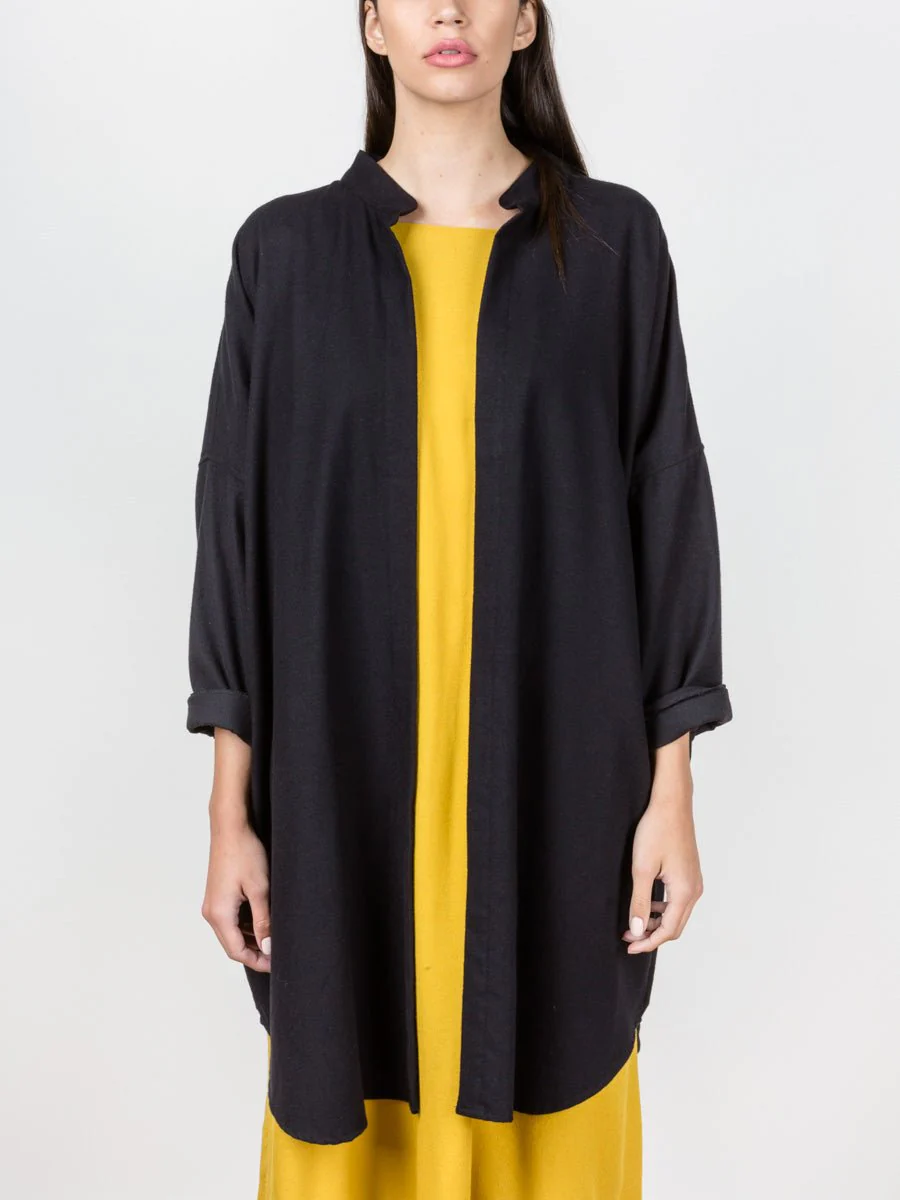 long square shirt - black - Image 2