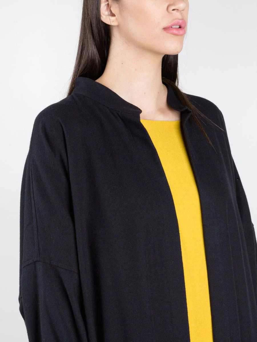 long square shirt - black - Image 6