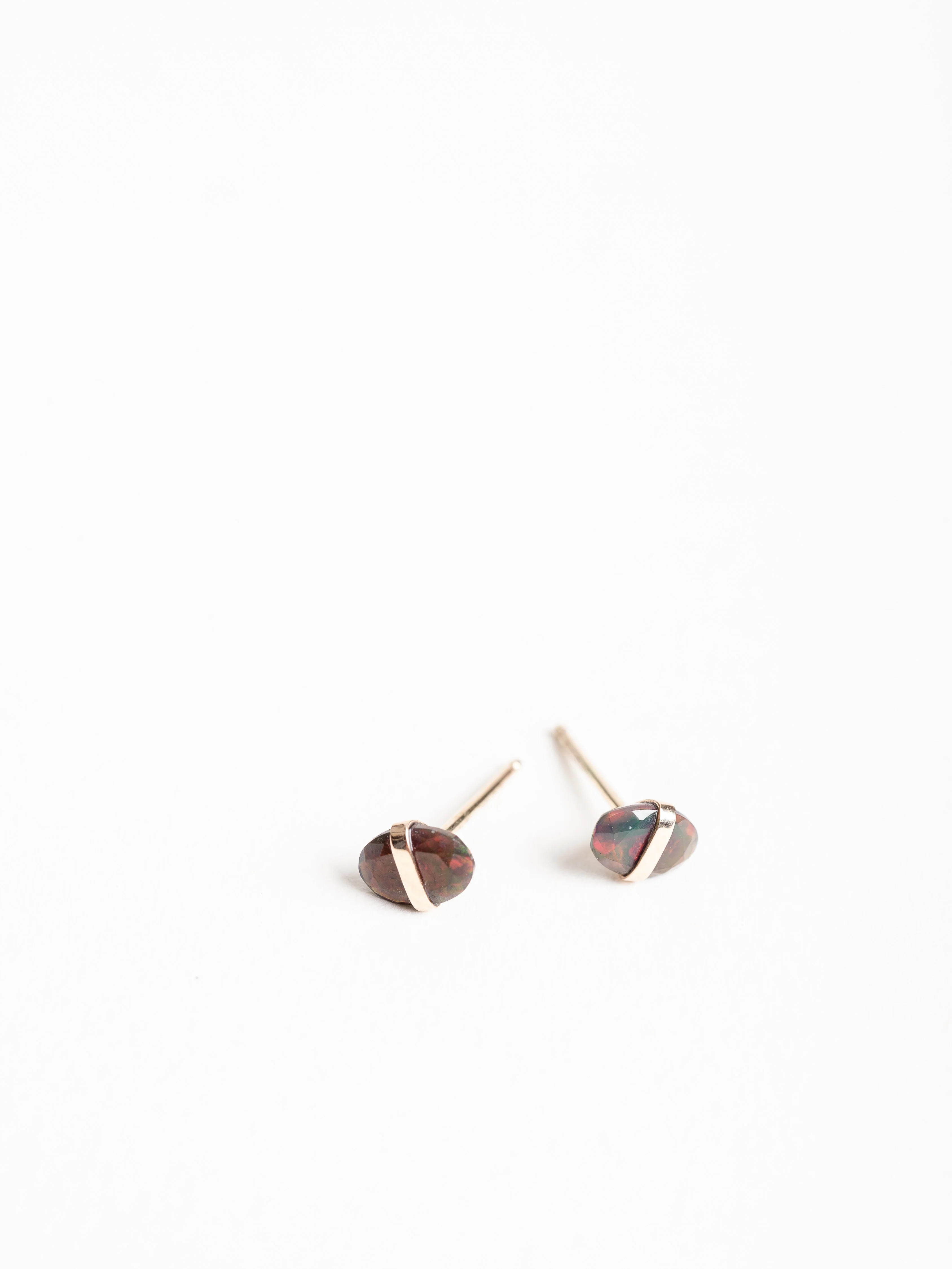 black opal stud earrings
