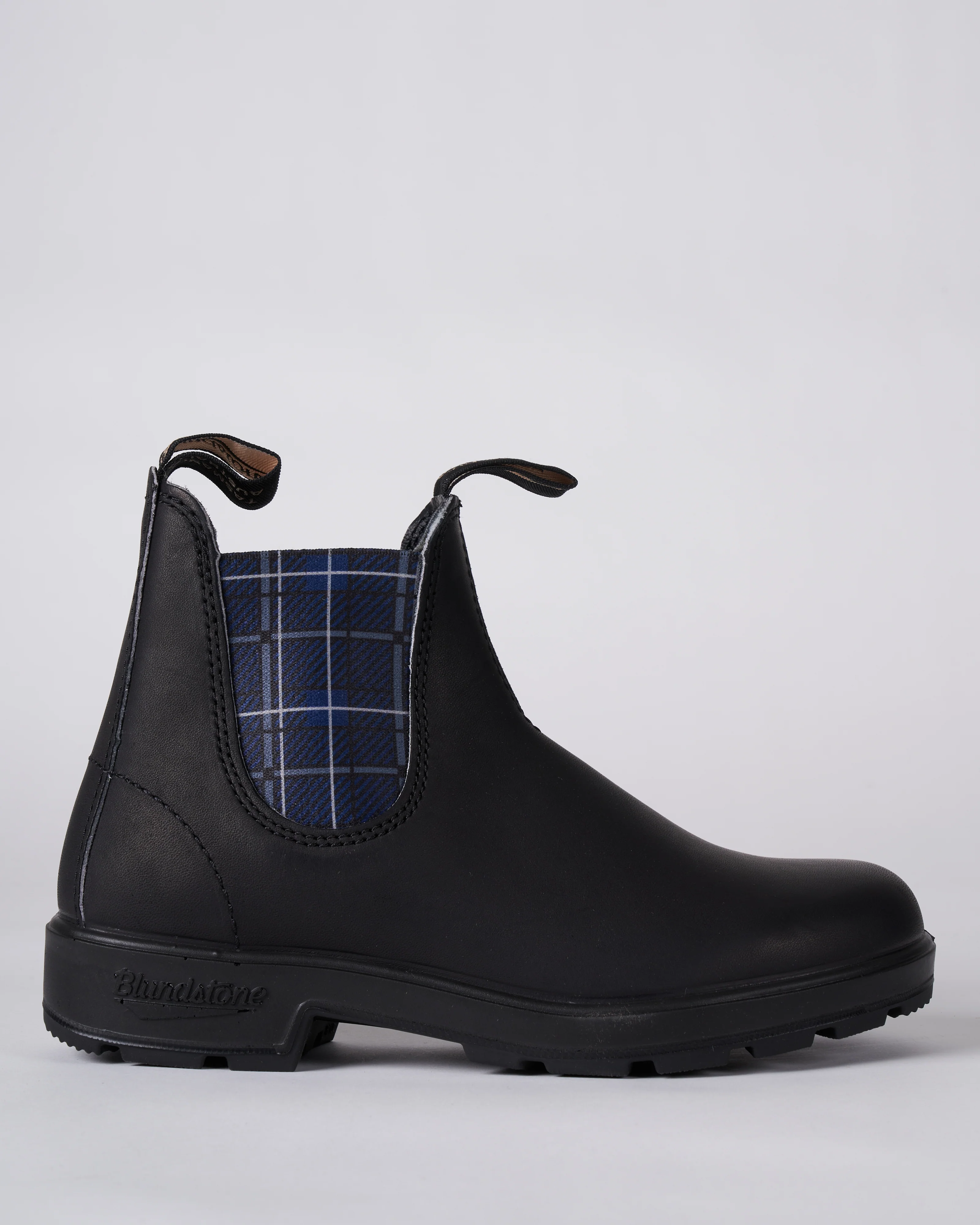 2102 black leather boot/navy tartan insert - Image 2