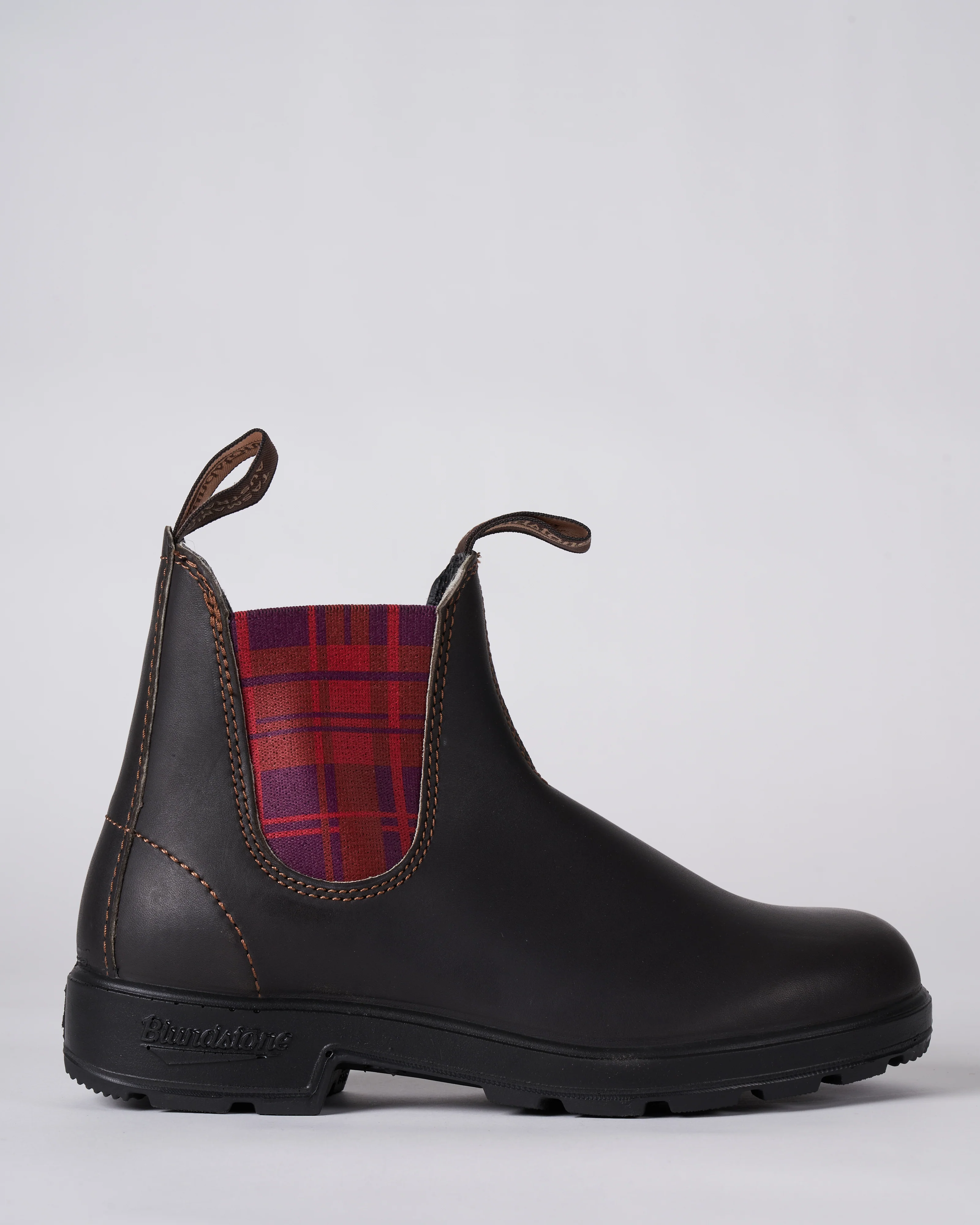 2100 stout leather boot/burgundy tartan insert - Image 2