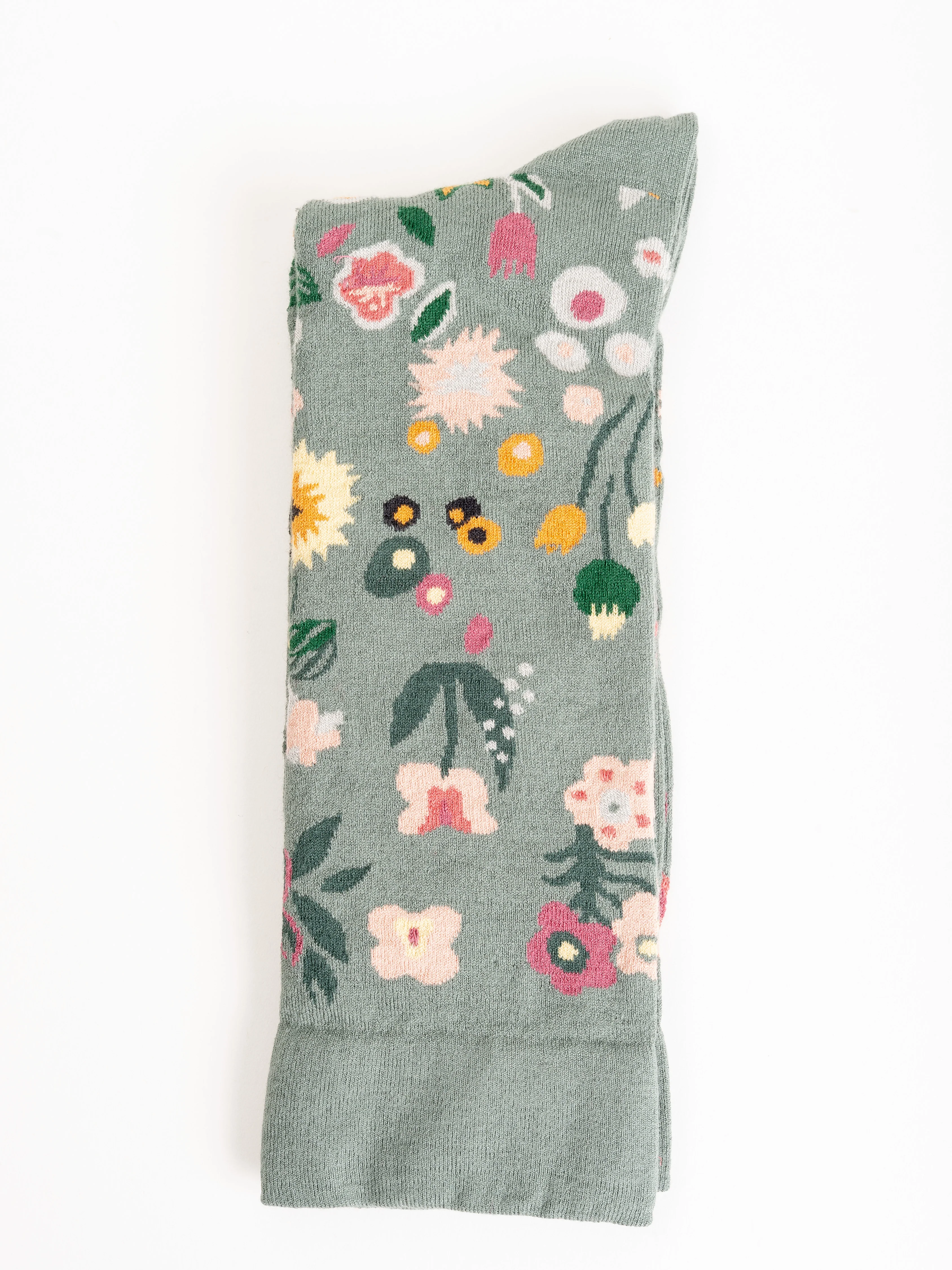 short sock - cedre w/ floral - Image 2