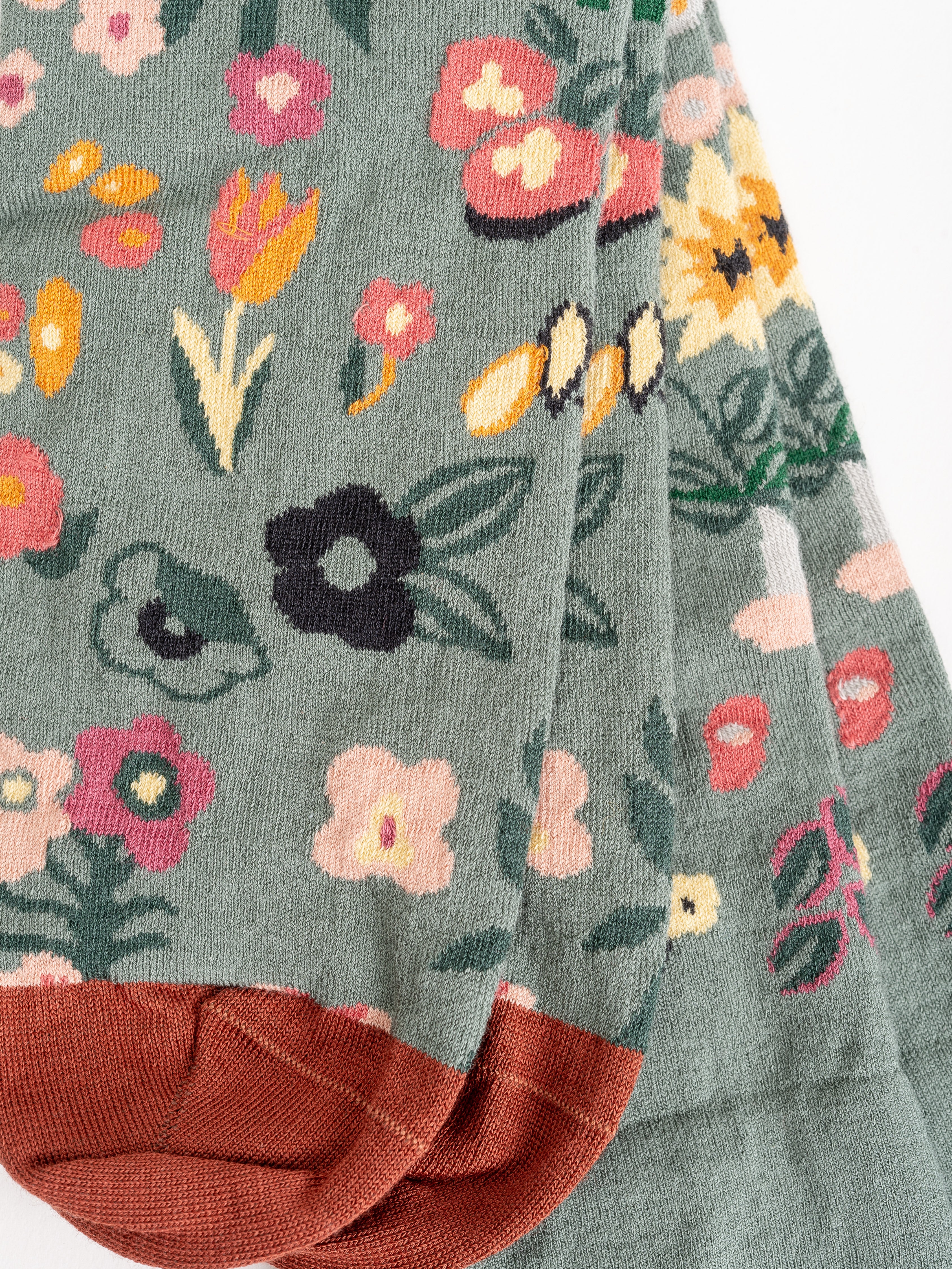 short sock - cedre w/ floral - Image 3