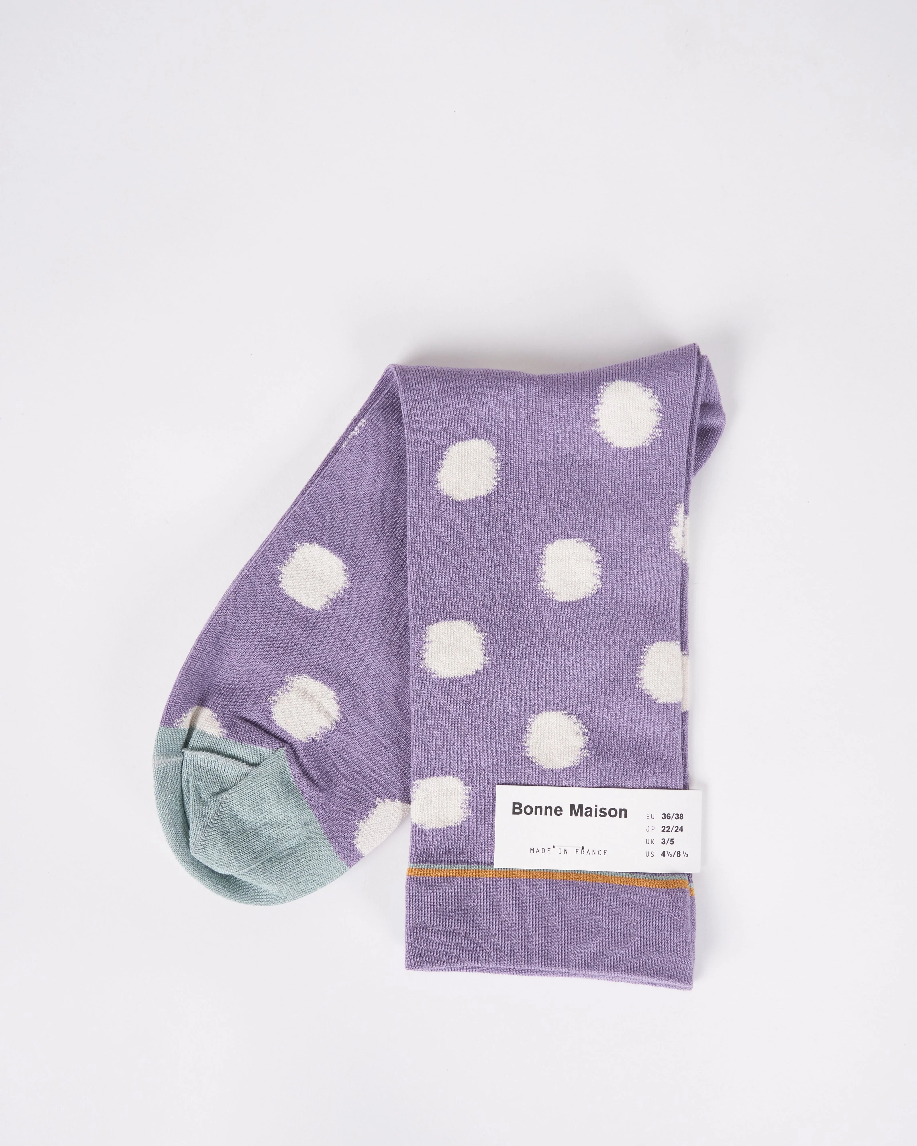 chaussette pois violet - Image 2
