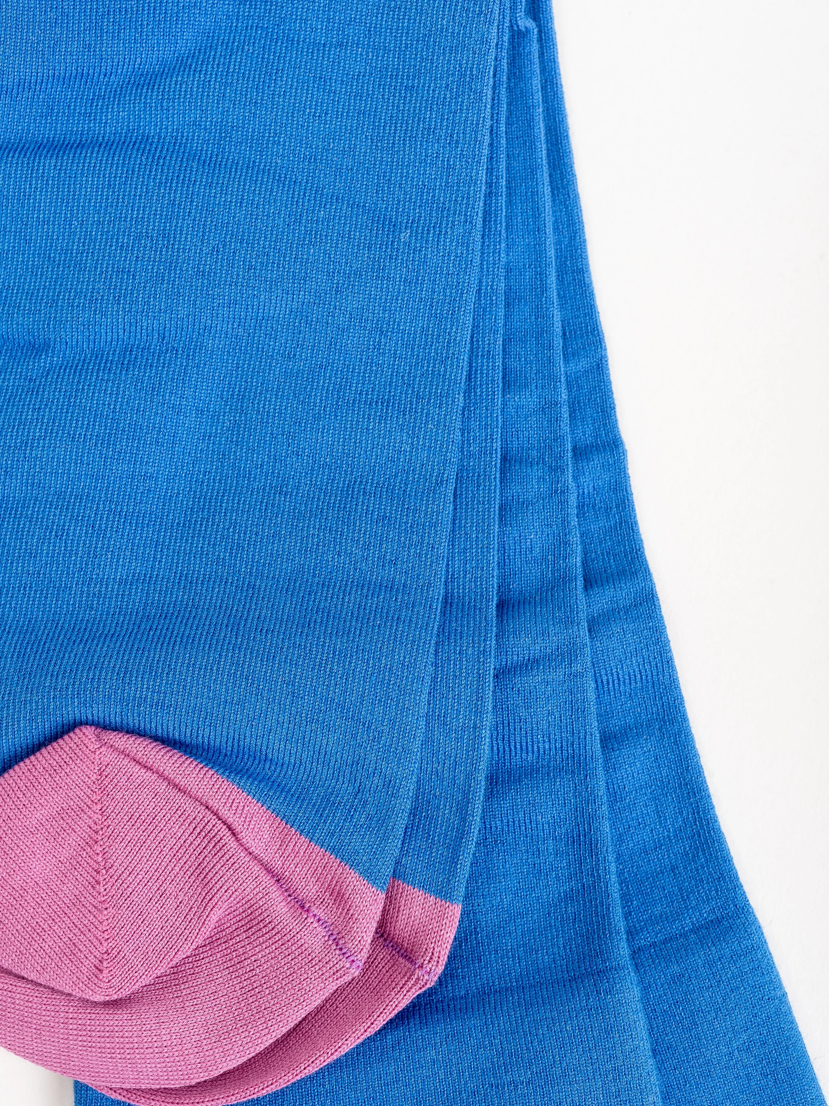 short sock - cobalt w/ pink toe - Image 3