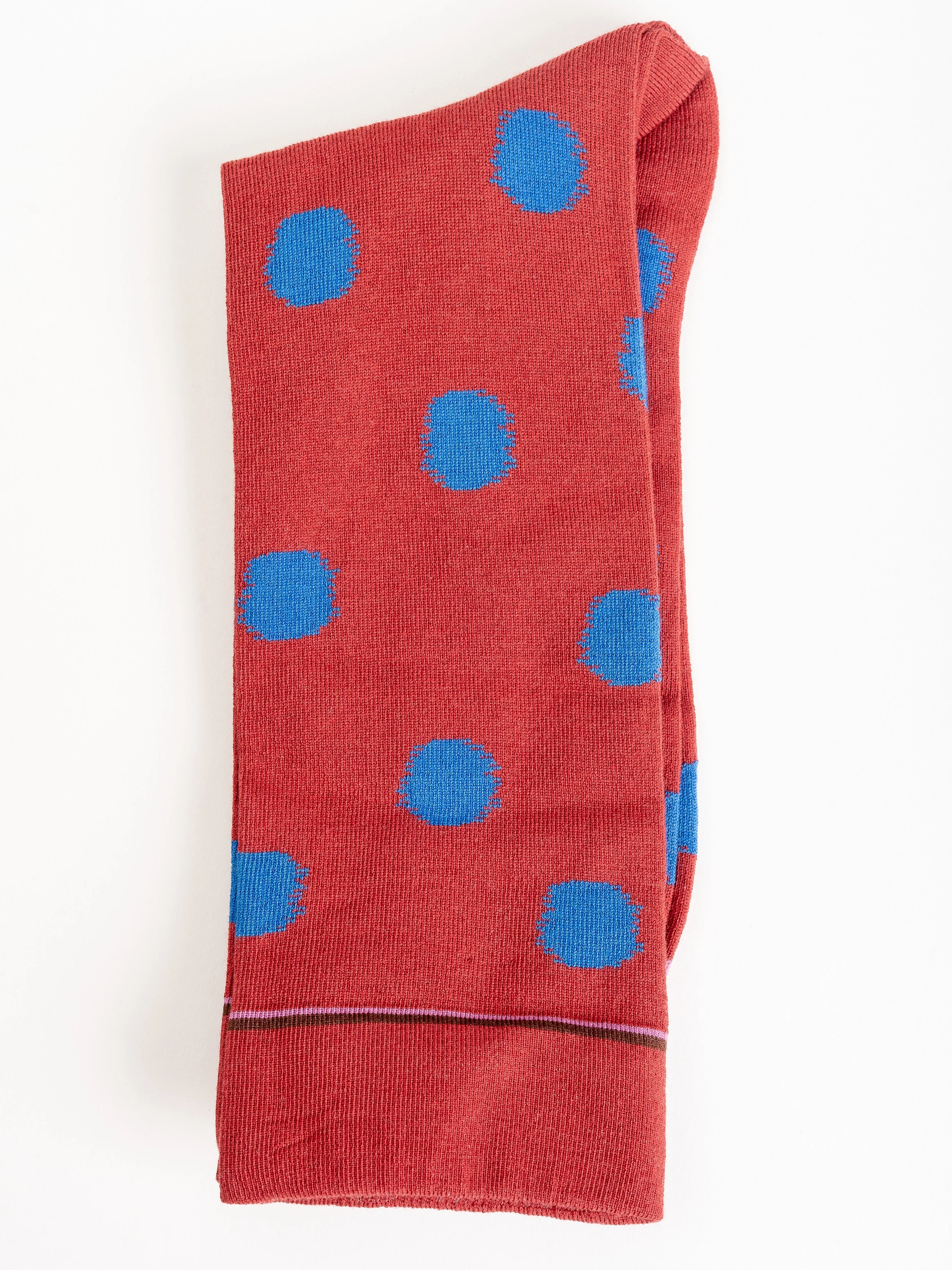 short sock - incarnet red w/ blue dots - Image 2