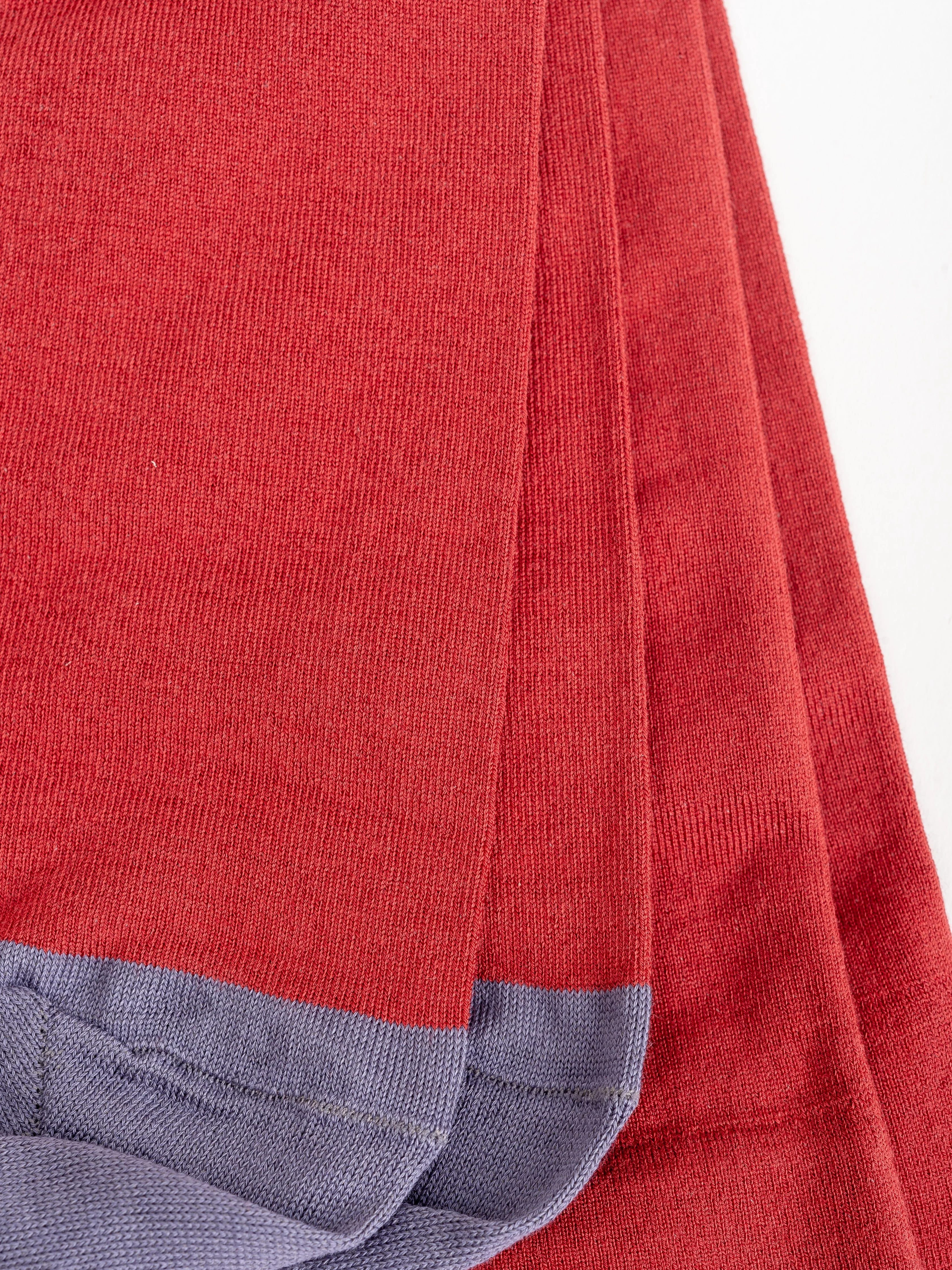 short sock - incarnet red w/ grey toe - Image 3