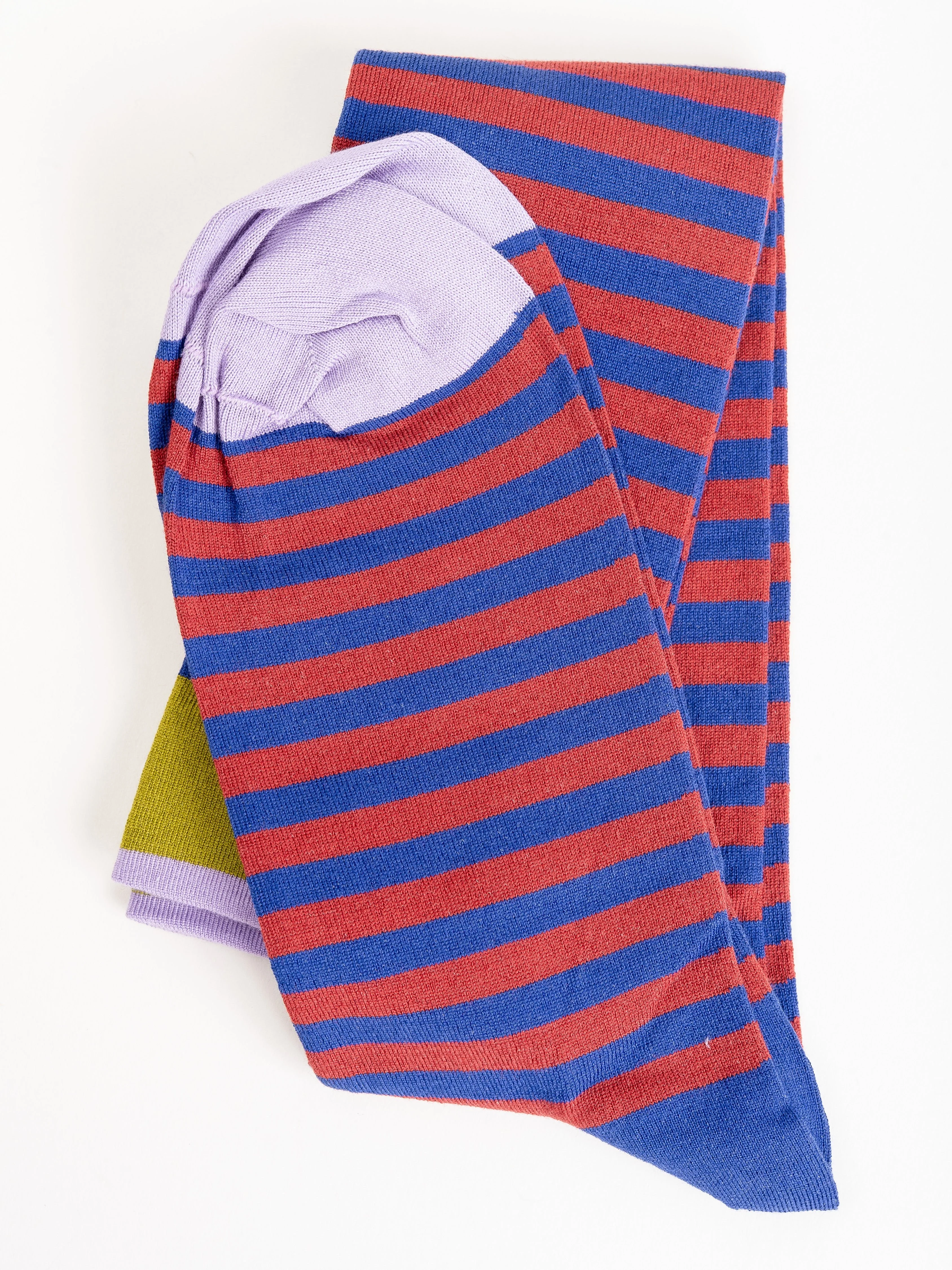 knee high socks - matisse w/ red/cobalt stripe - Image 2