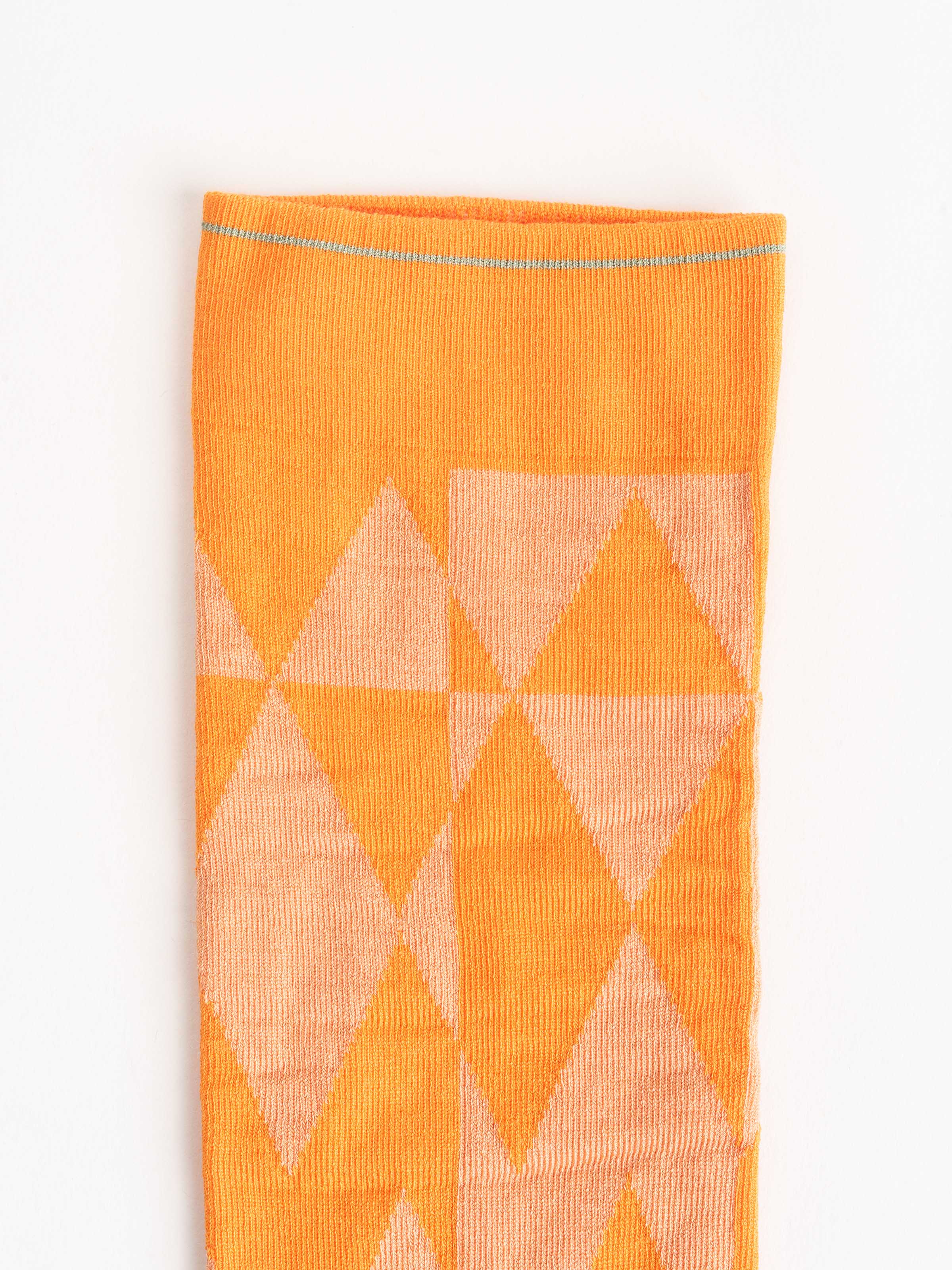 short sock - orange argyle - Image 2