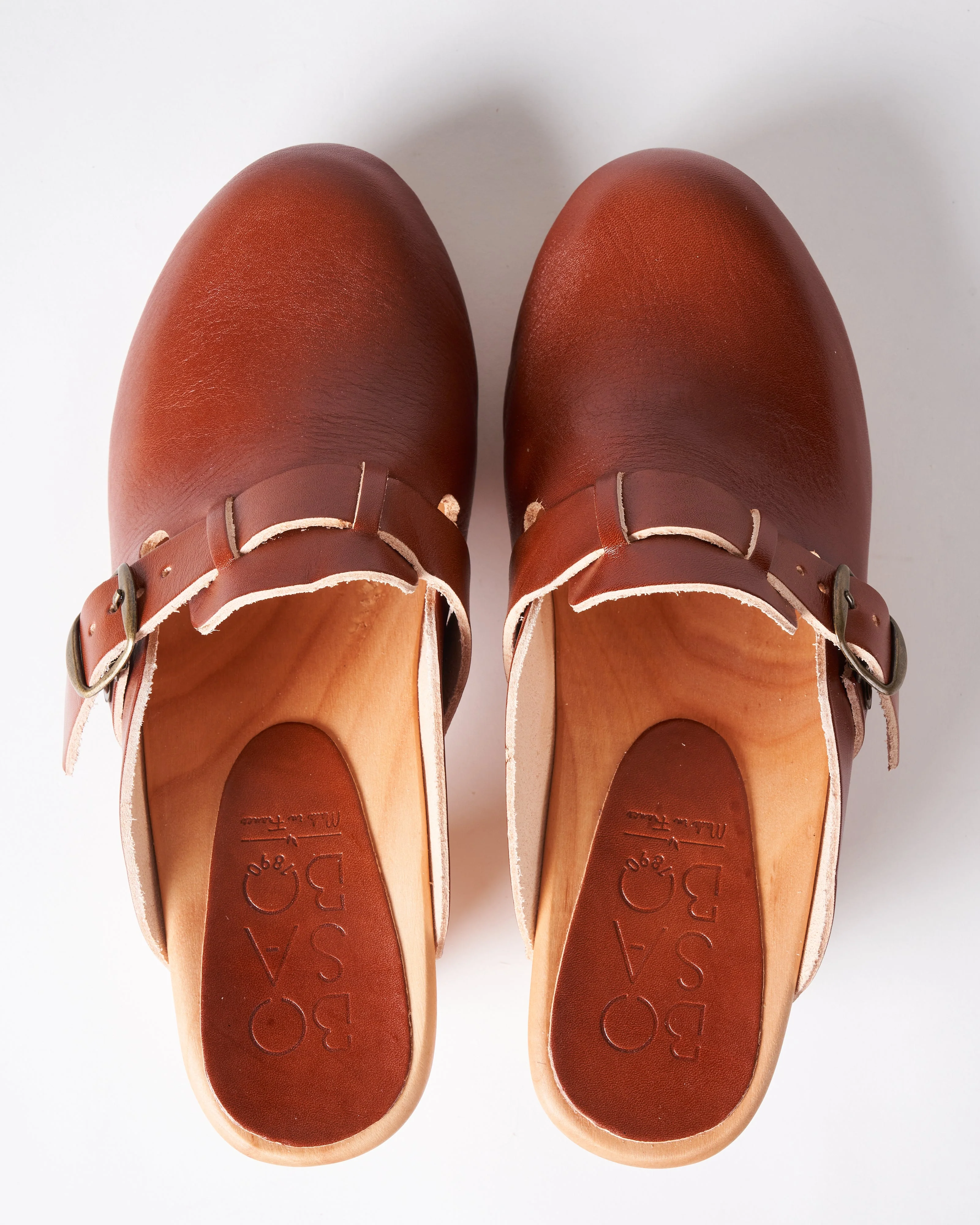 clang heel with buckle - cognac leather - Image 3