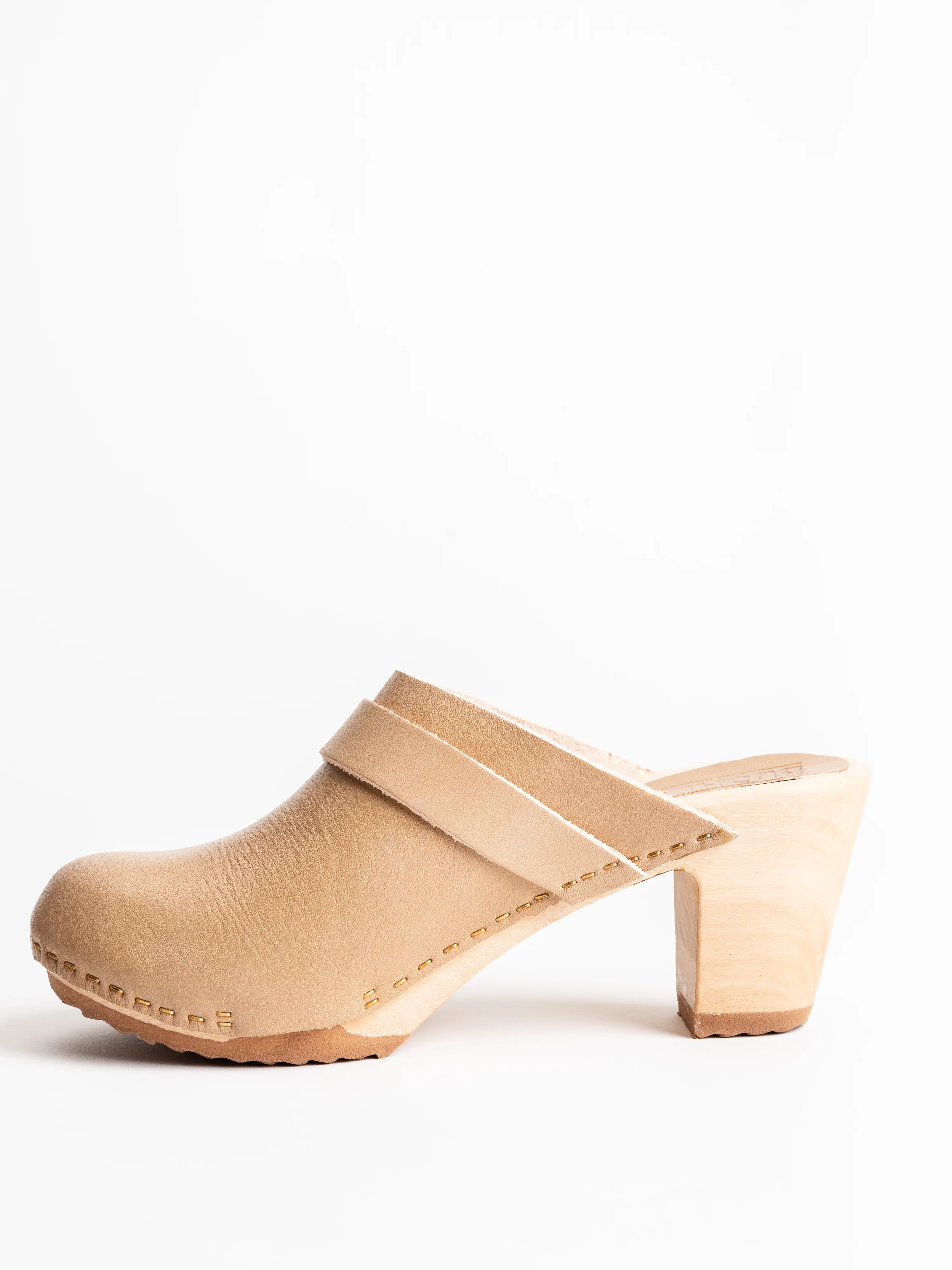 closed toe high clog - beige - Image 2