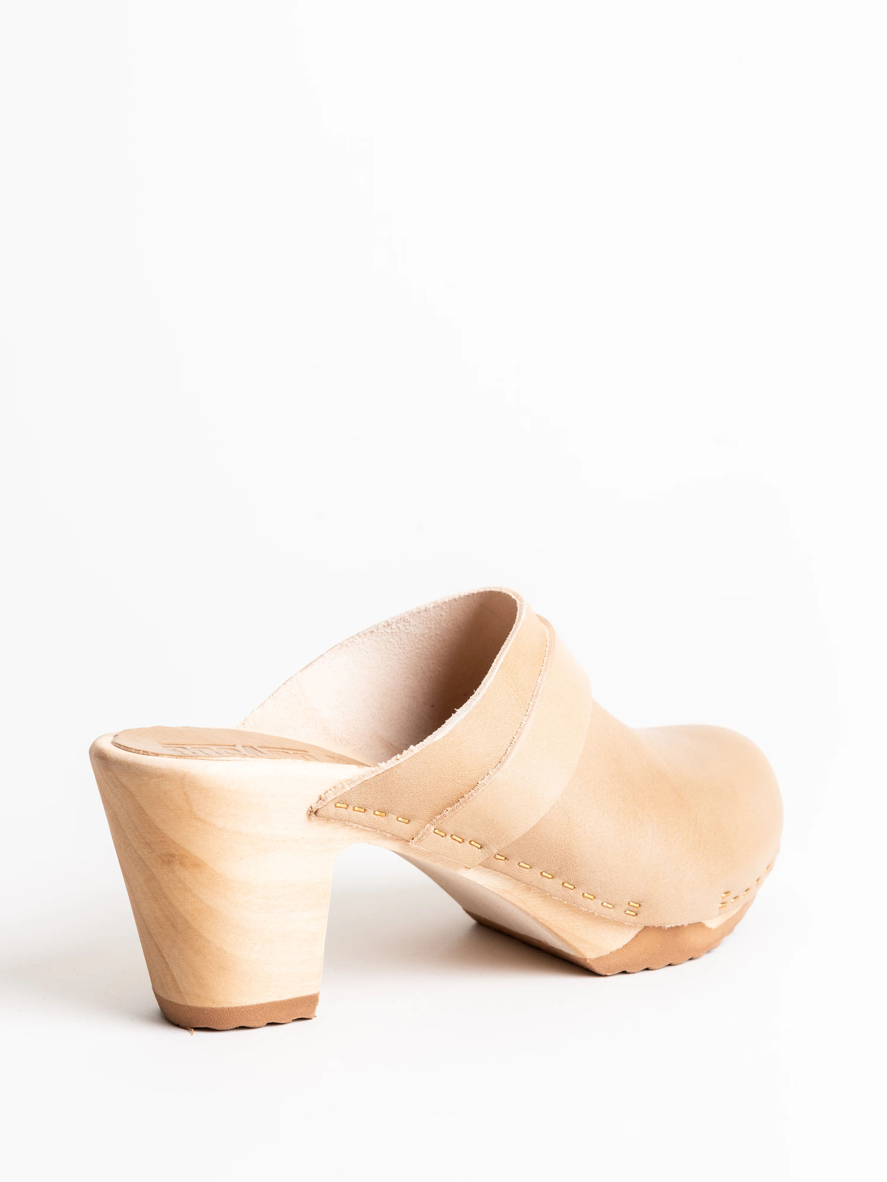 closed toe high clog - beige - Image 3