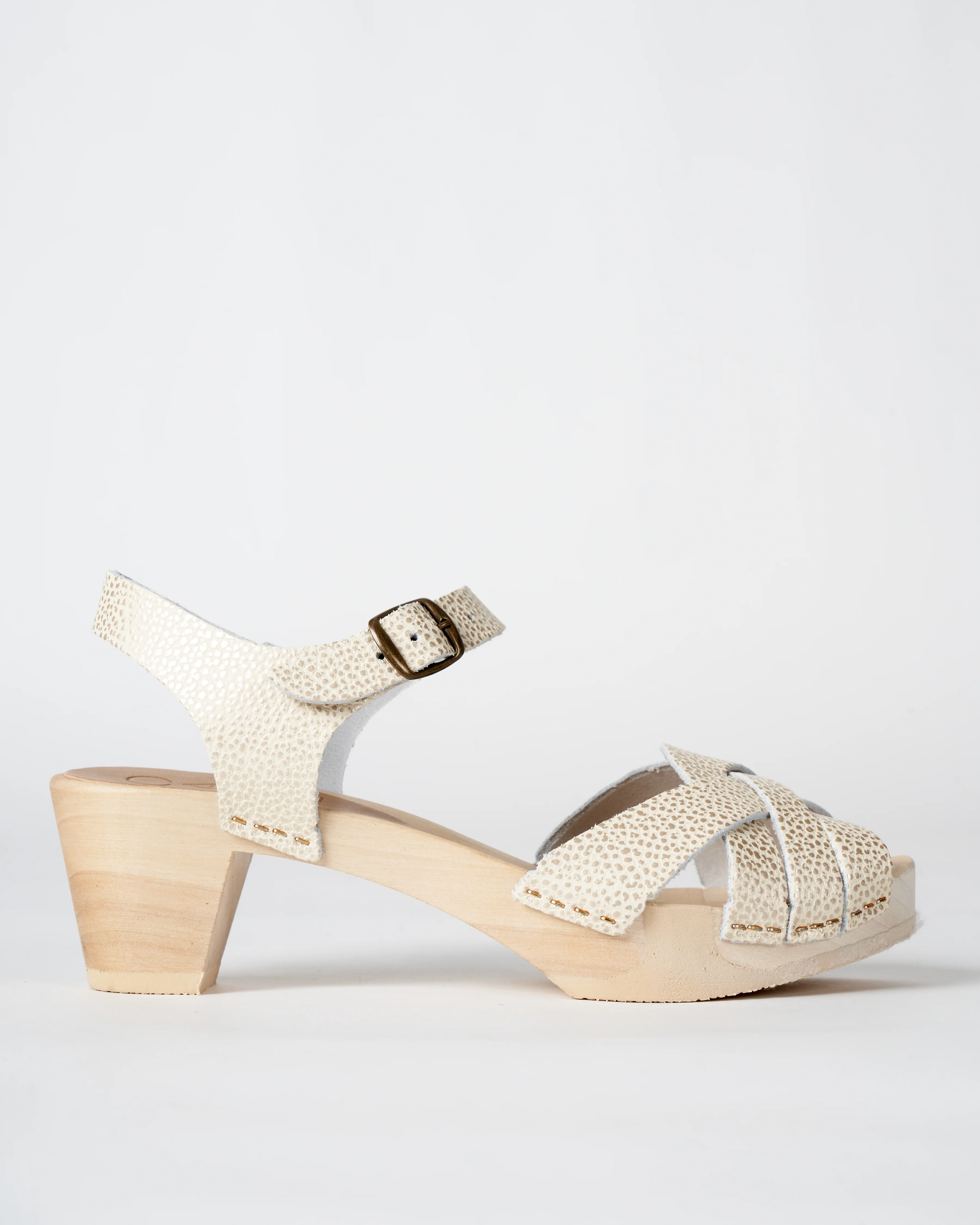 low heel clog - metal grain or - Image 2