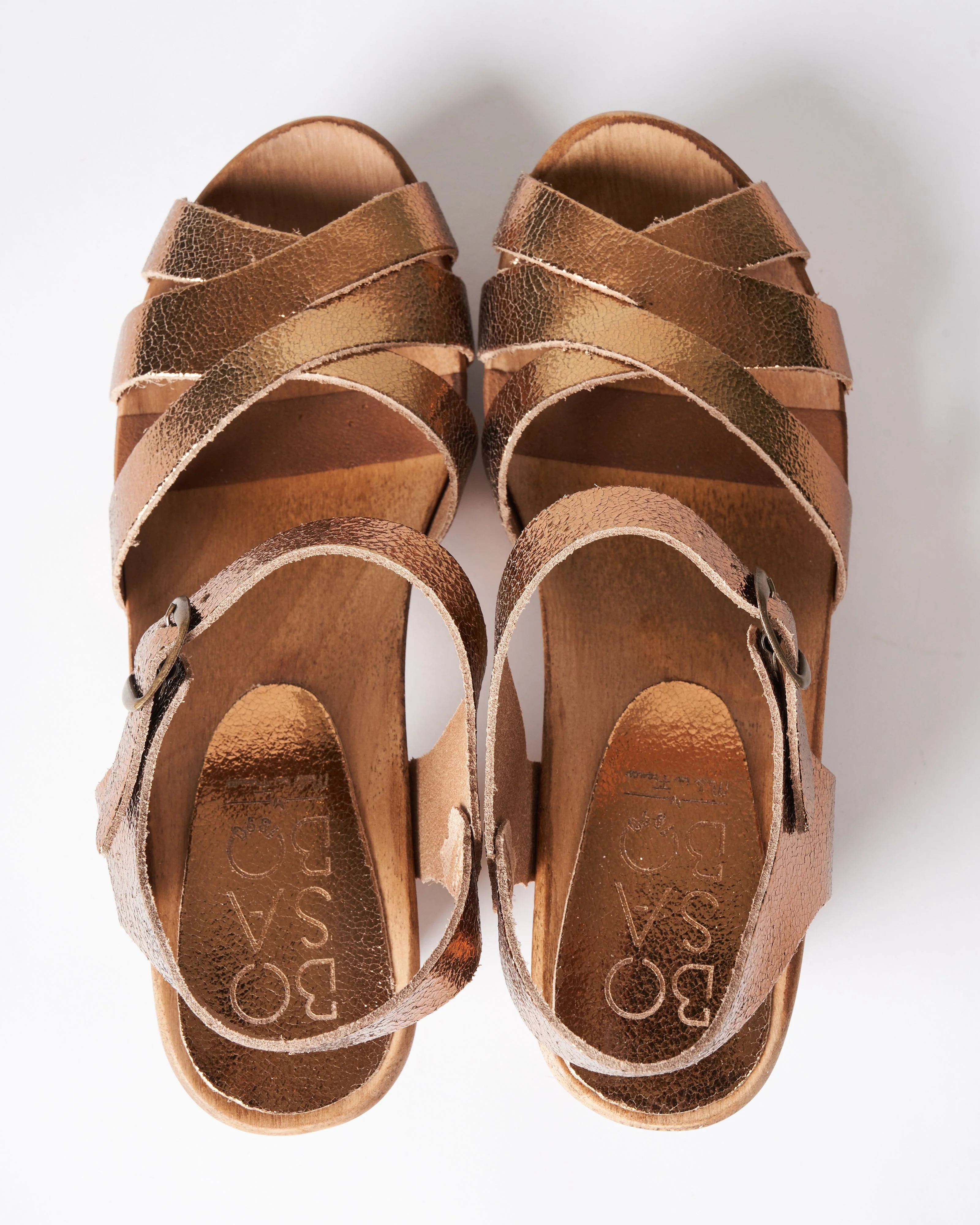 cuir old metal ambre sandal clog - old metal ambre metallic - Image 3