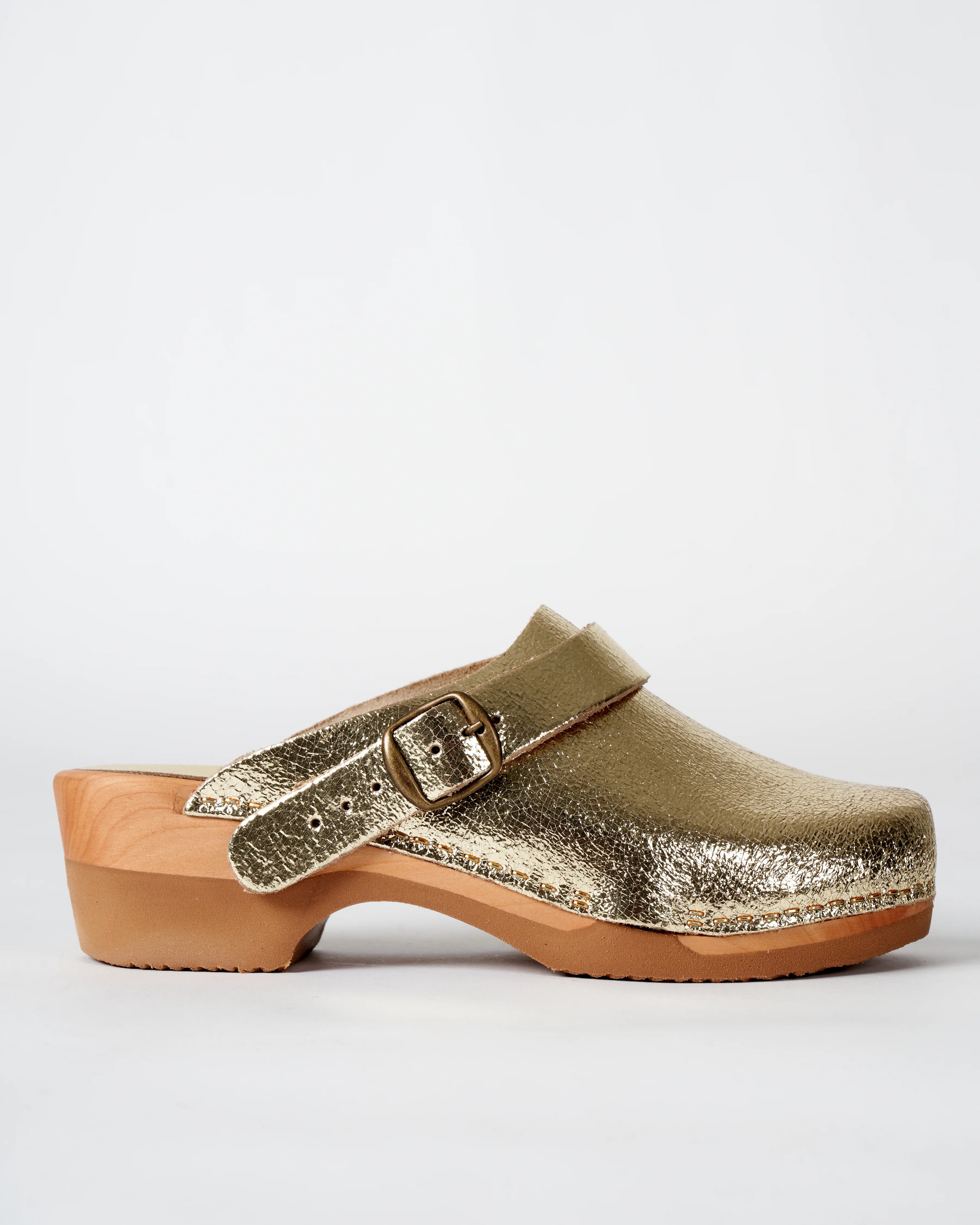 low heel clog - old metal gold - Image 2