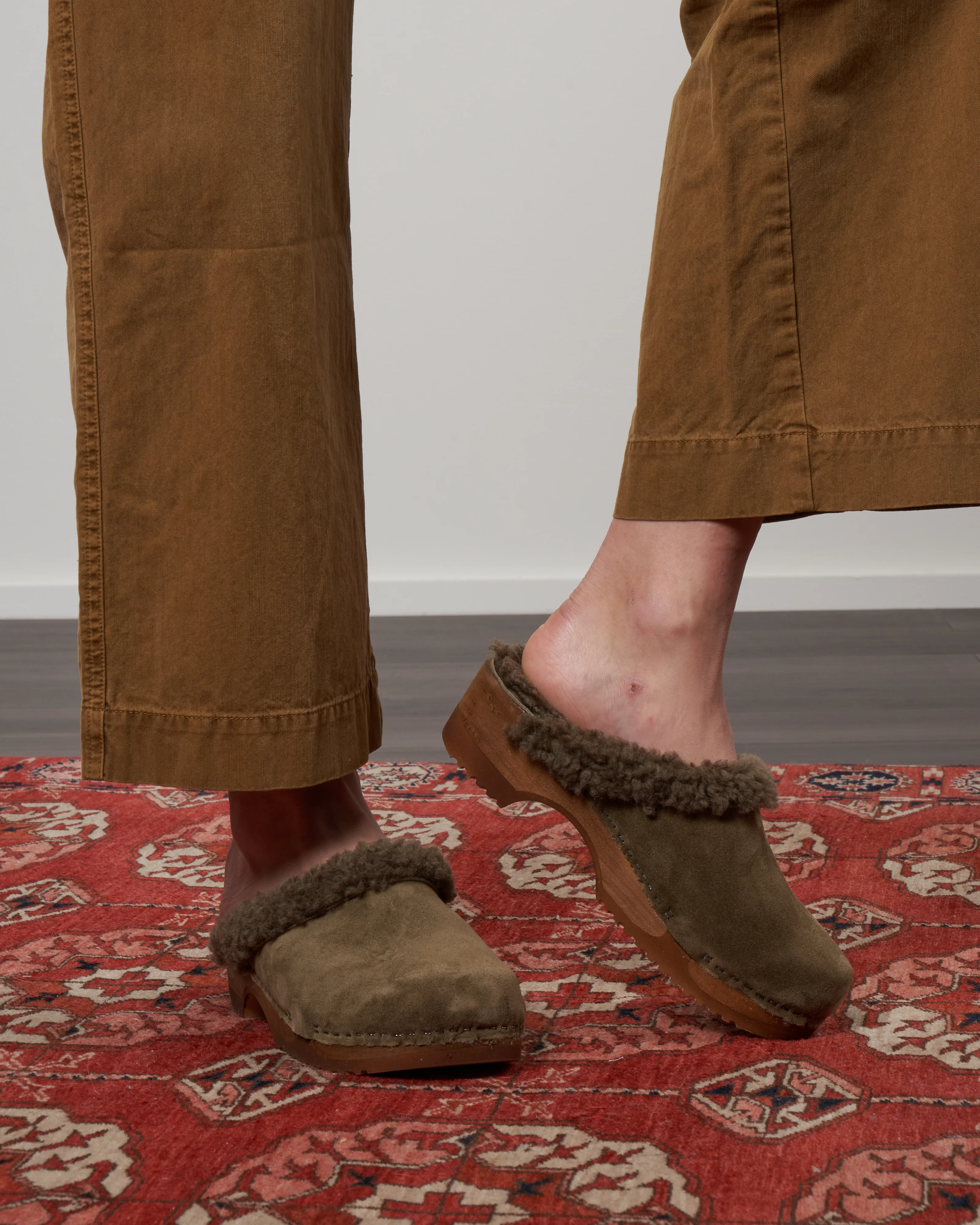cuir velours truffe + mouton kaki - Image 2