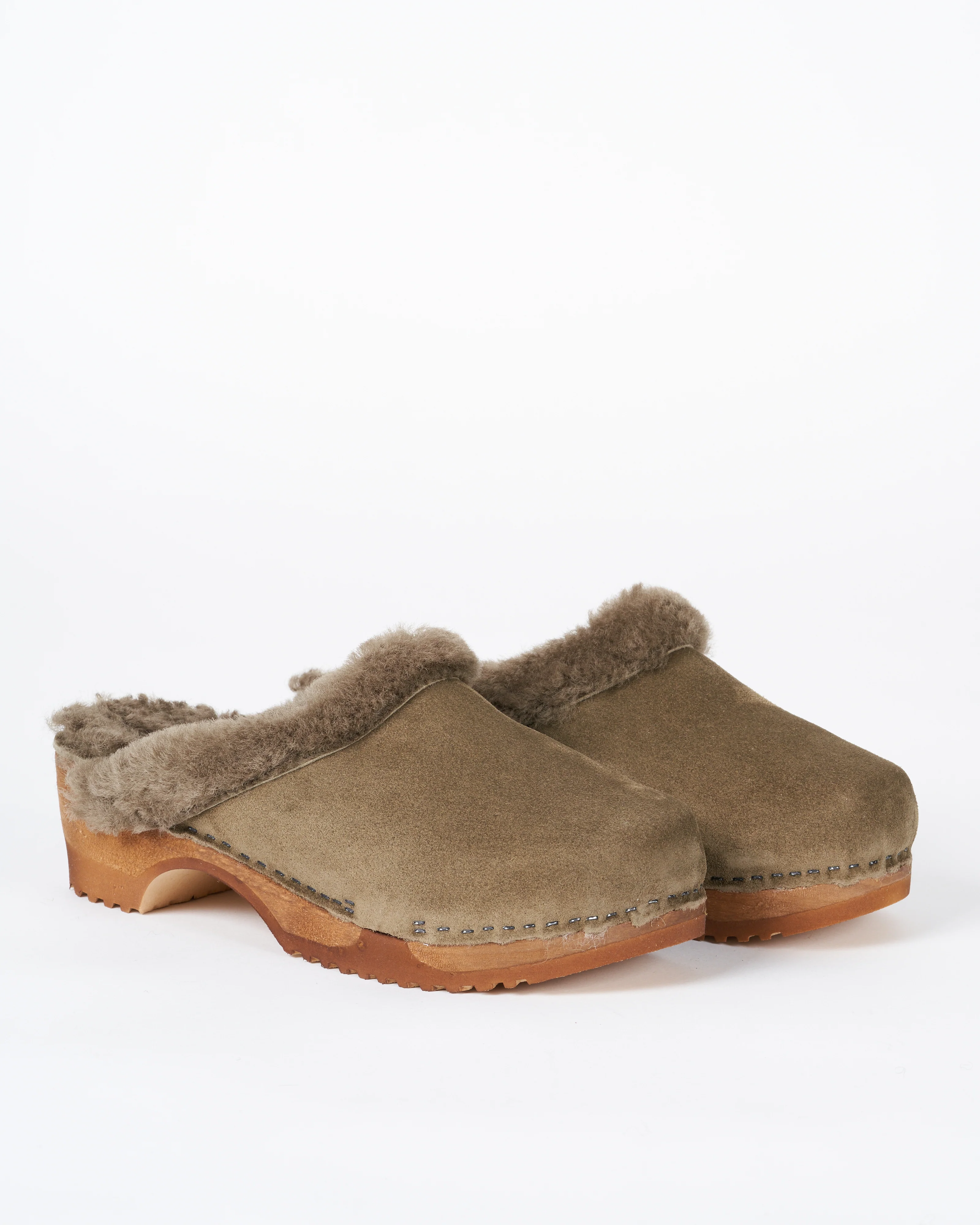 cuir velours truffe + mouton kaki - Image 3