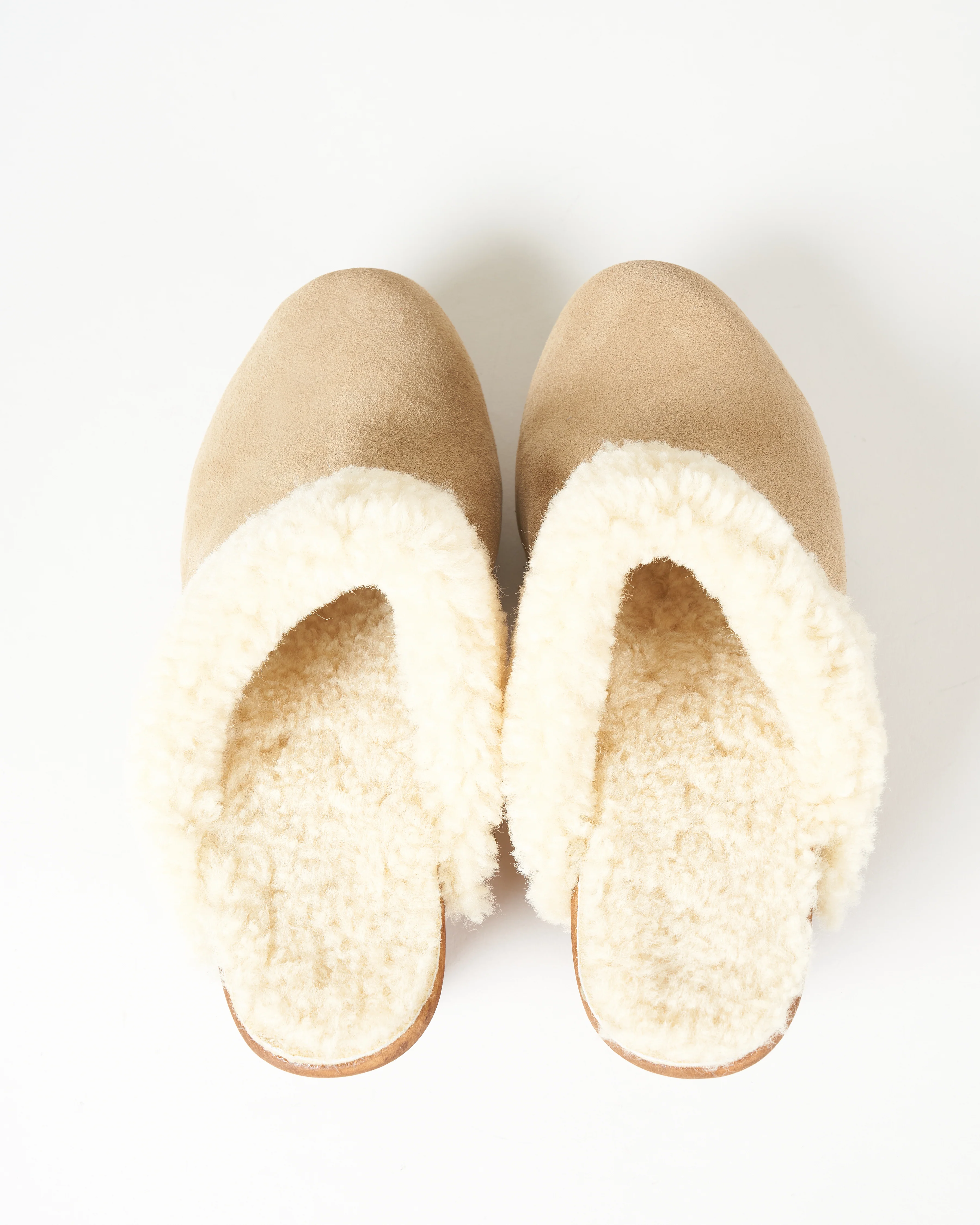 shearling high clog - beige suede - Image 4