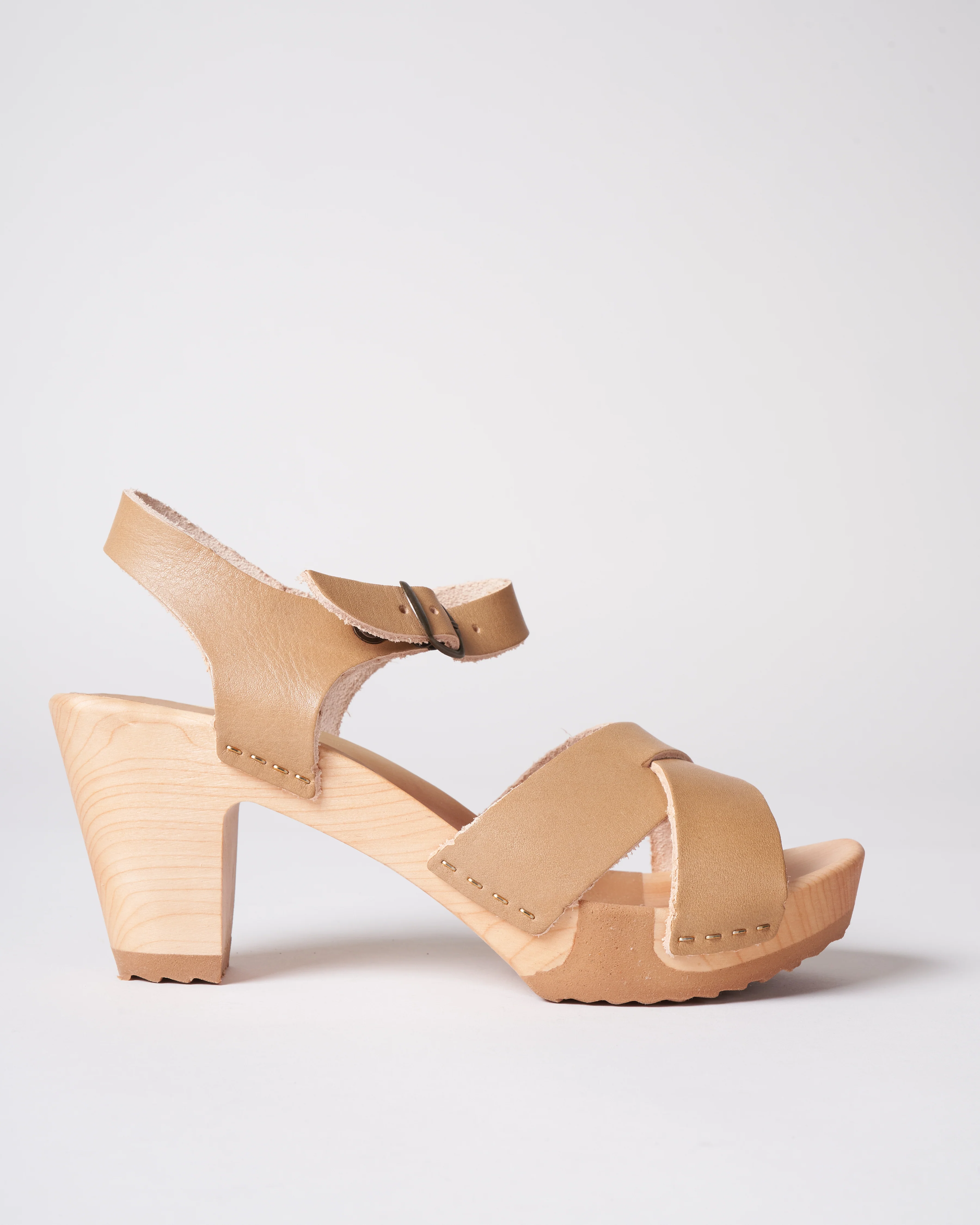 high heel clog sandal - beige - Image 2