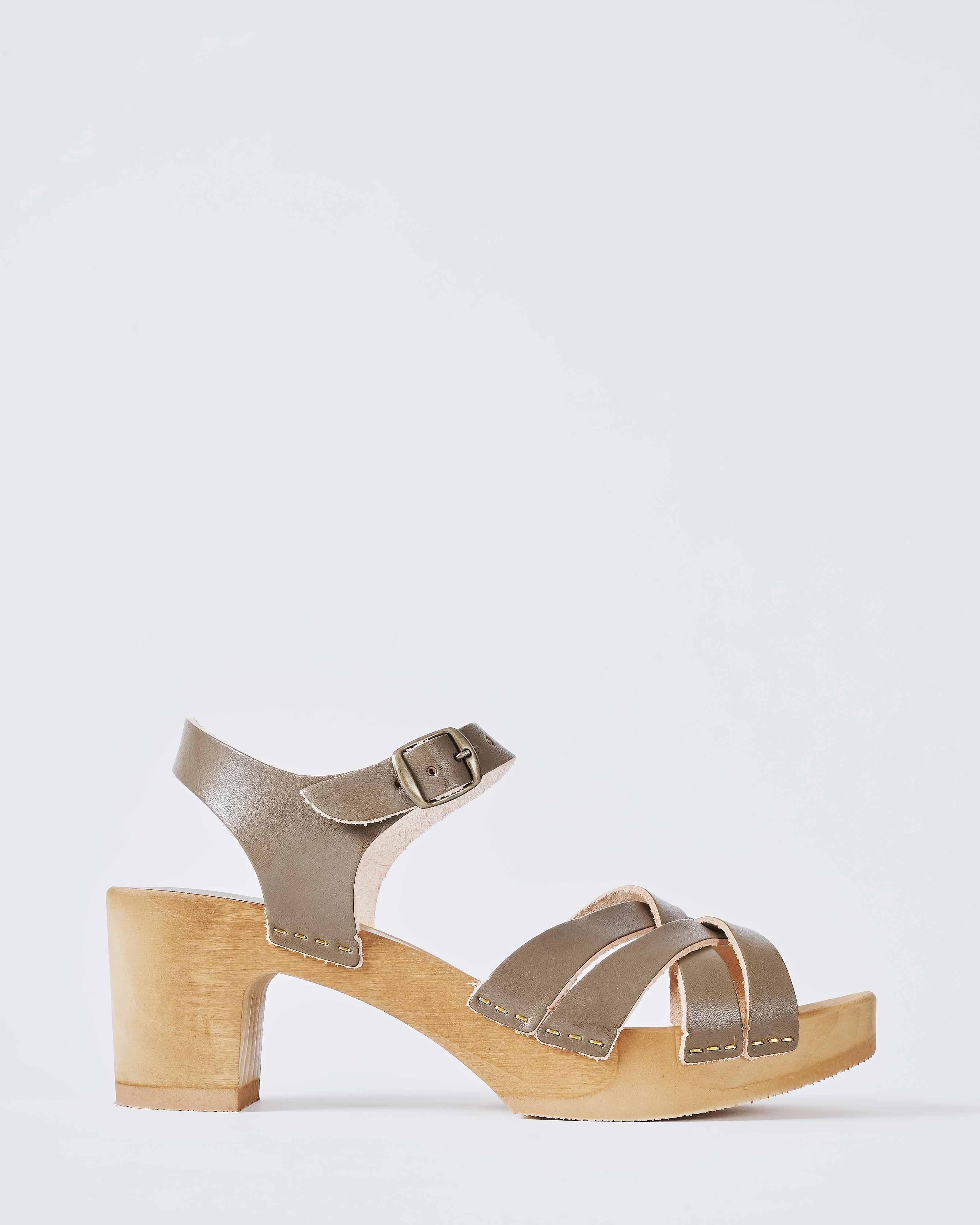 open toe leather clog - Image 2