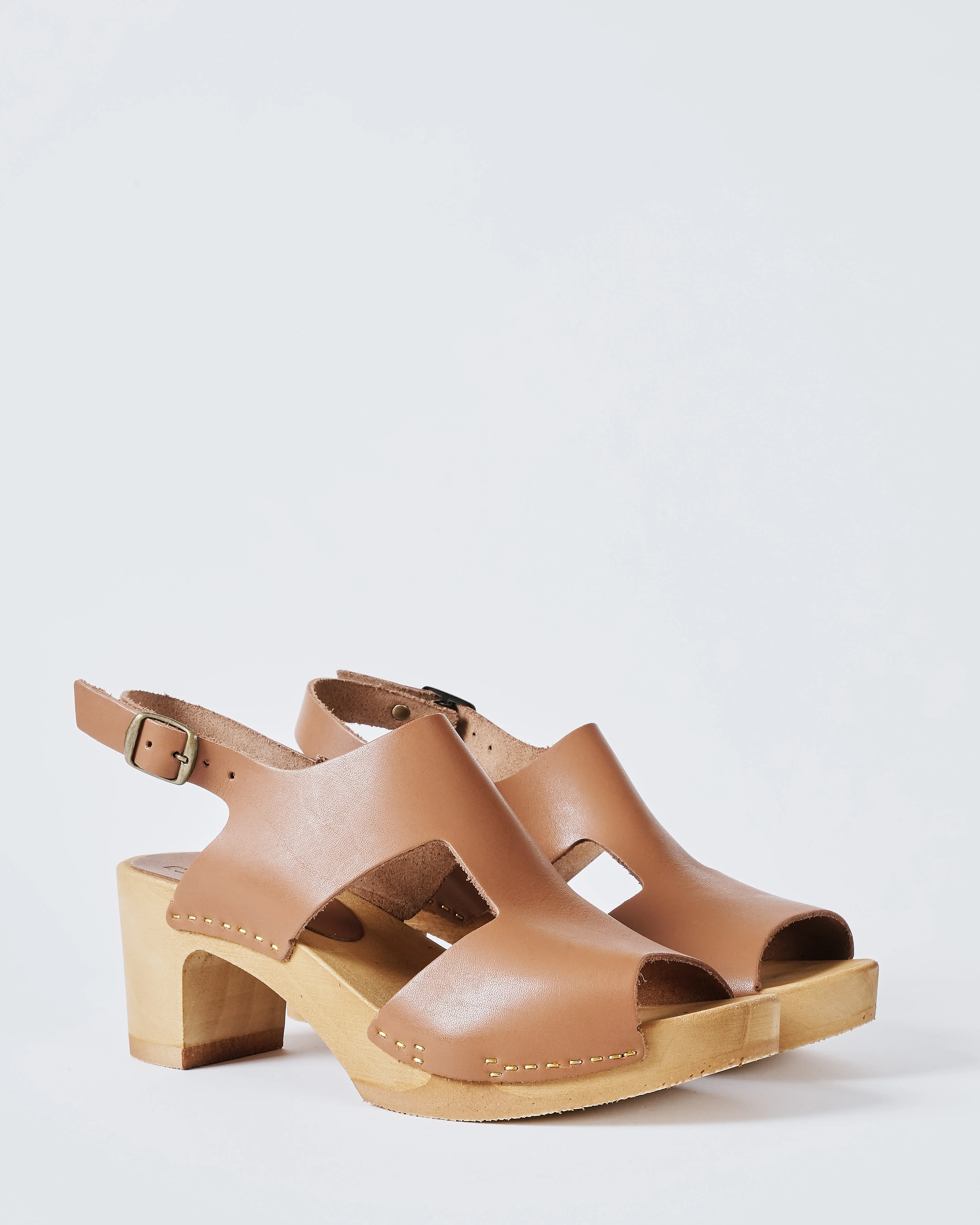 open toe leather clog - Image 2